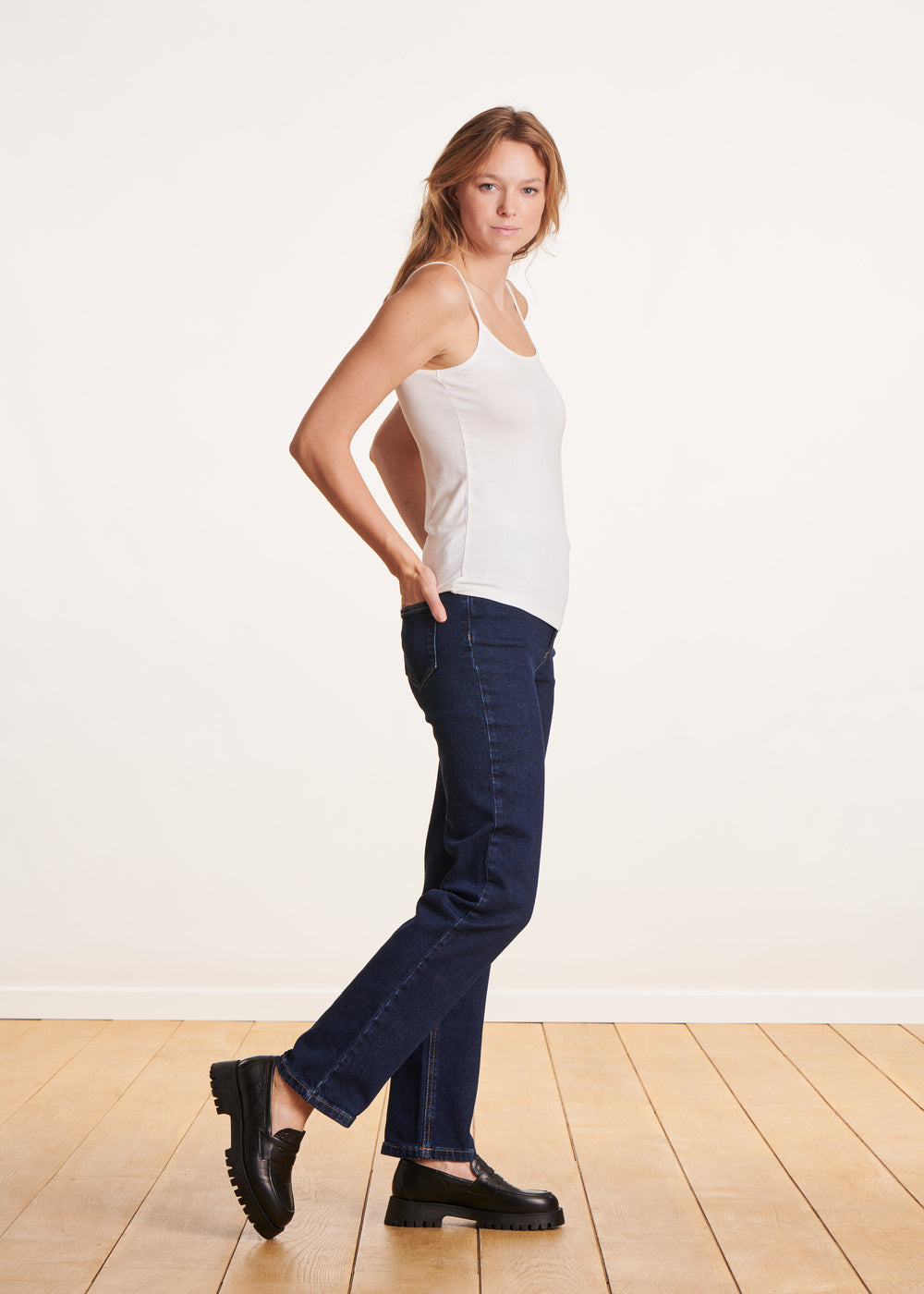 Top écru à bretelles