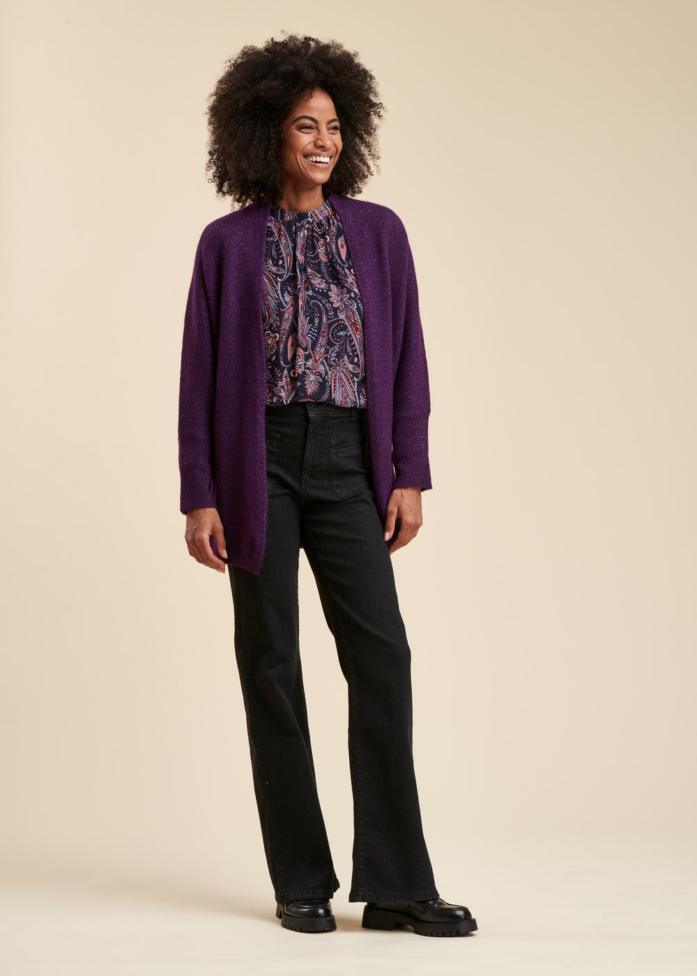 Gilet oversize en maille irisée