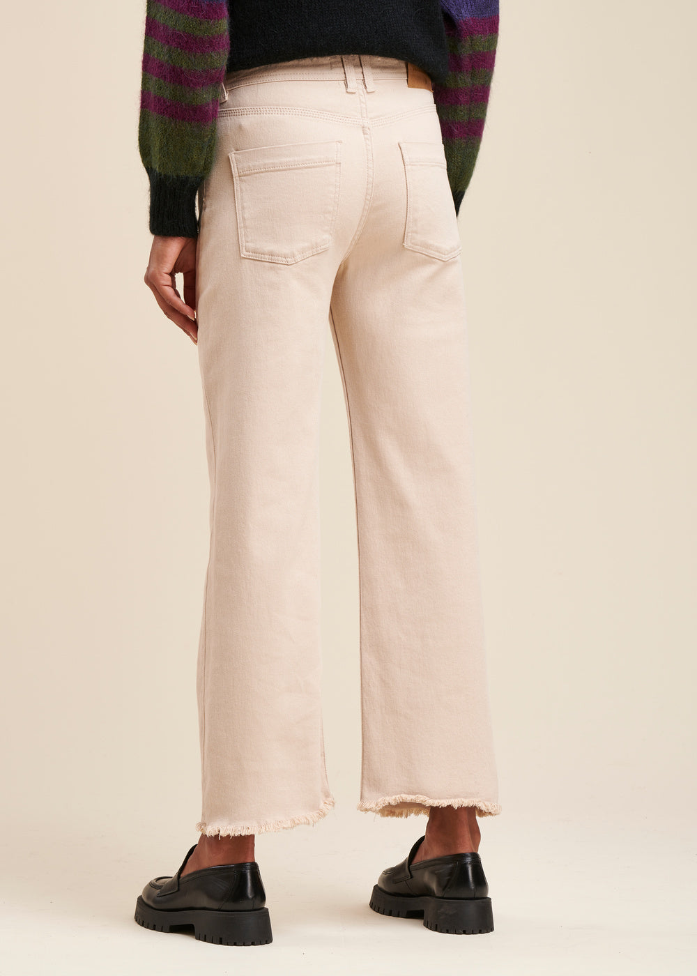 Jean droit beige en coton biologique