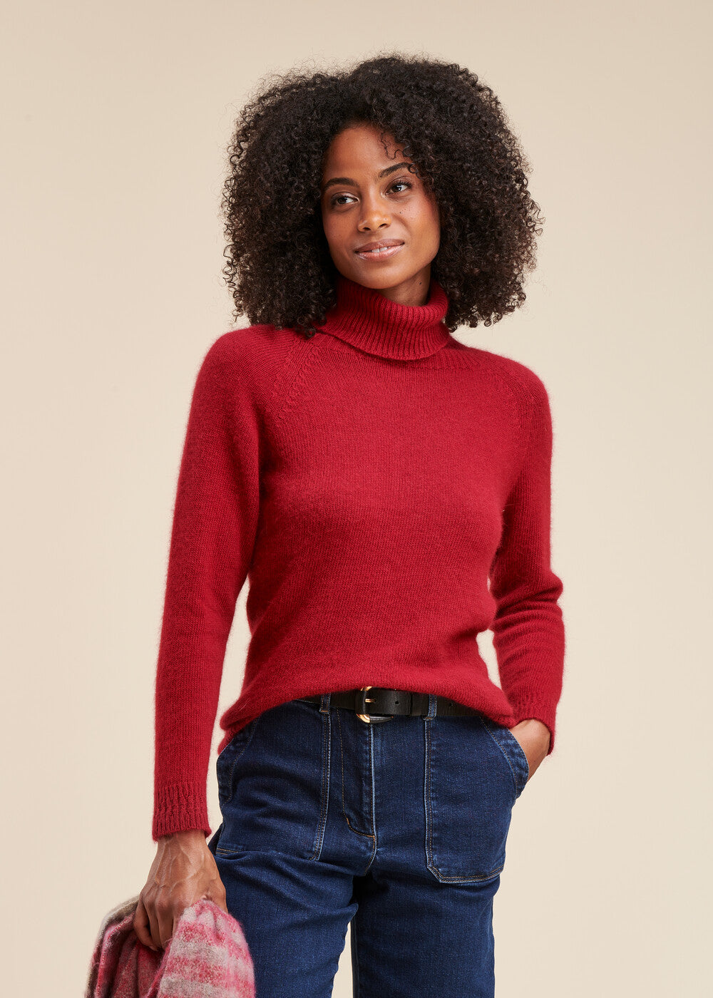 Pull col roulé angora