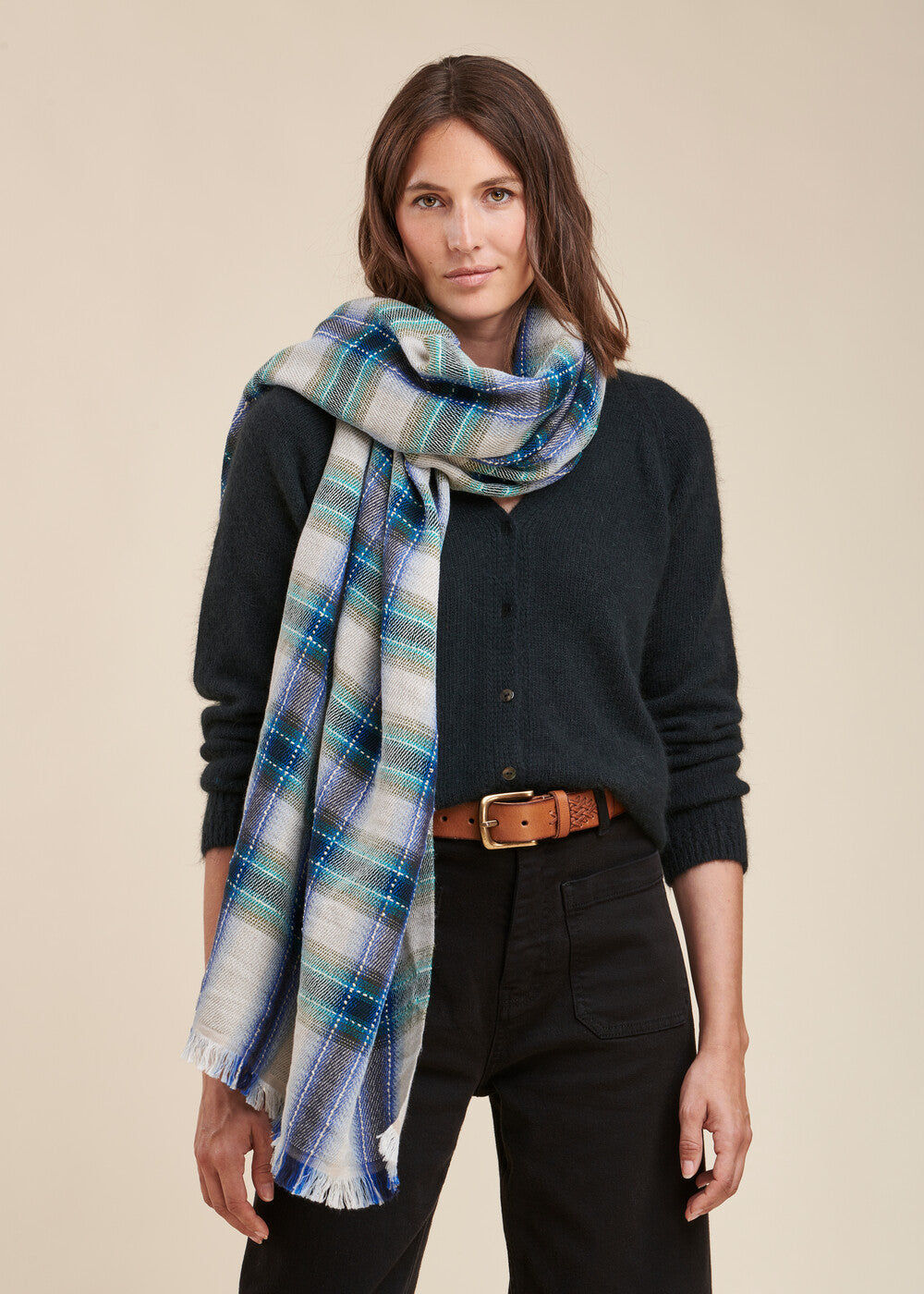 Foulard à carreaux en coton