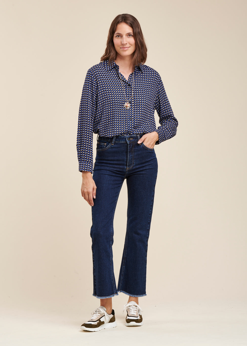 Chemise ample à imprimé graphique en viscose Ecovero