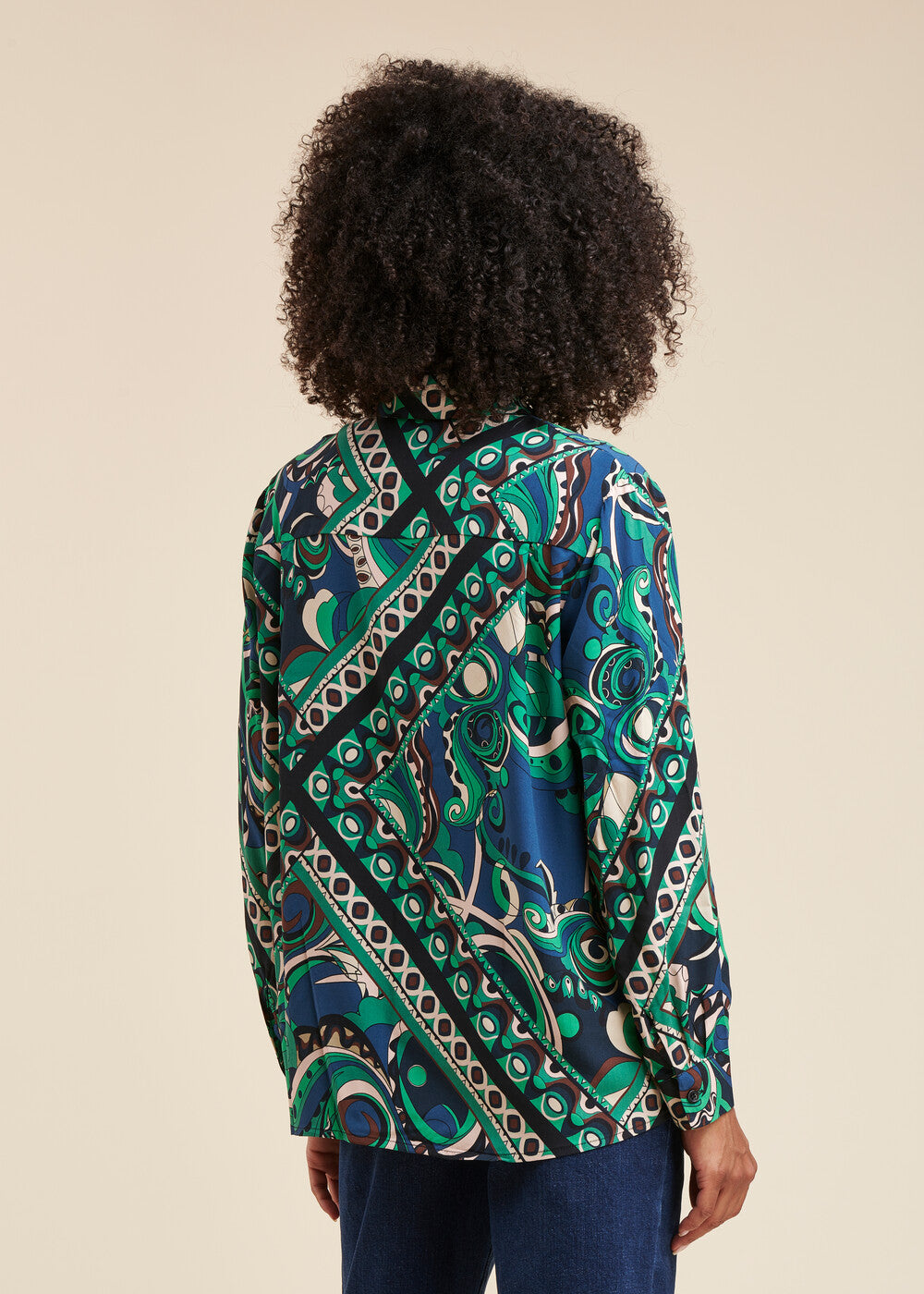 Chemise ample en viscose Ecovero à imprimé foulard