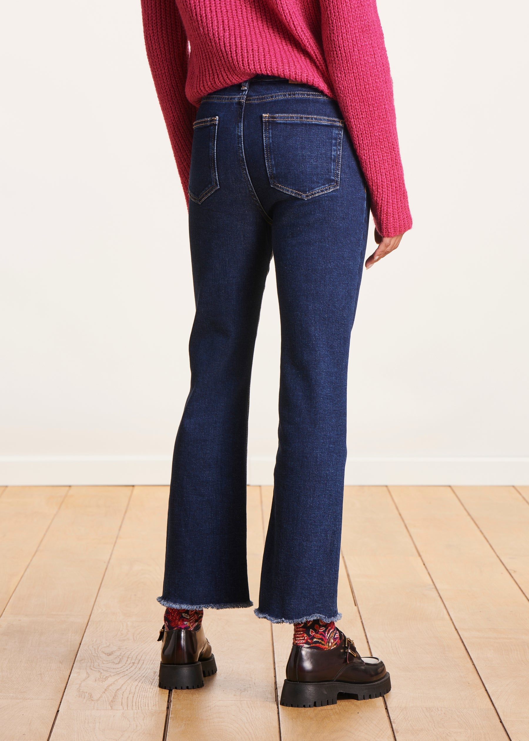 Jean brut cropped en coton biologique