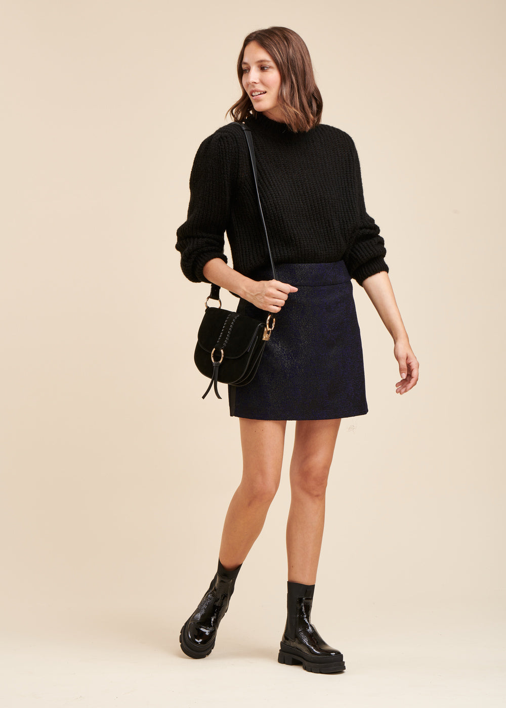 Jupe courte en jacquard