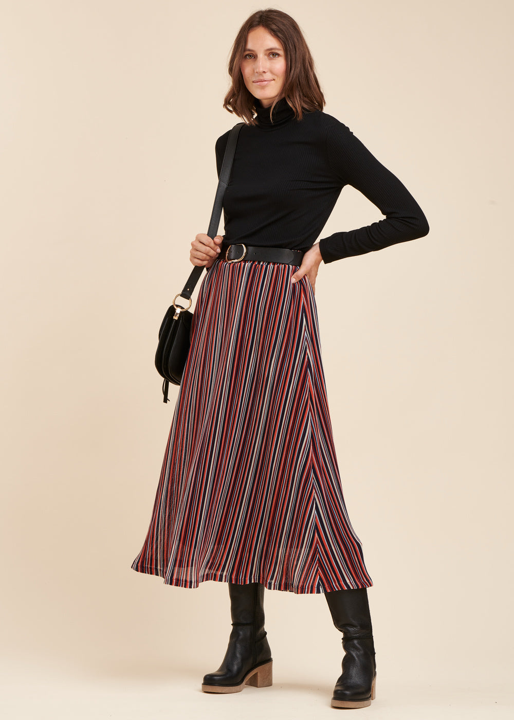 Jupe rayures multicolores