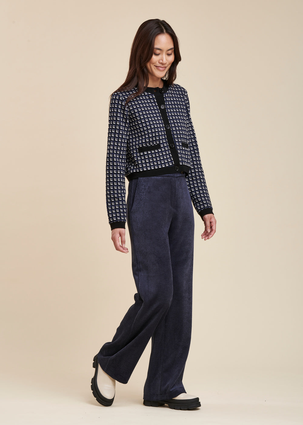 Pantalon velours coupe large