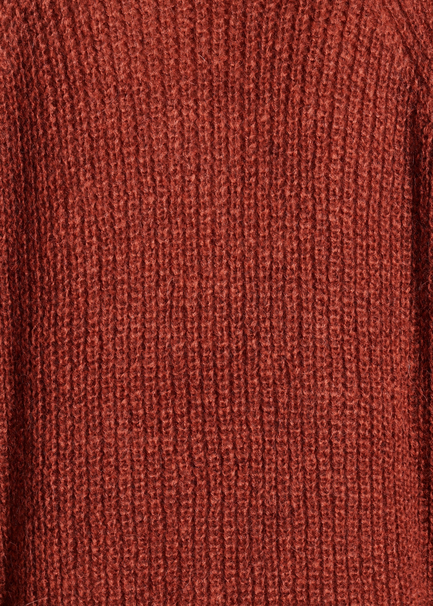 Pull terracotta encolure V avec maille irisée