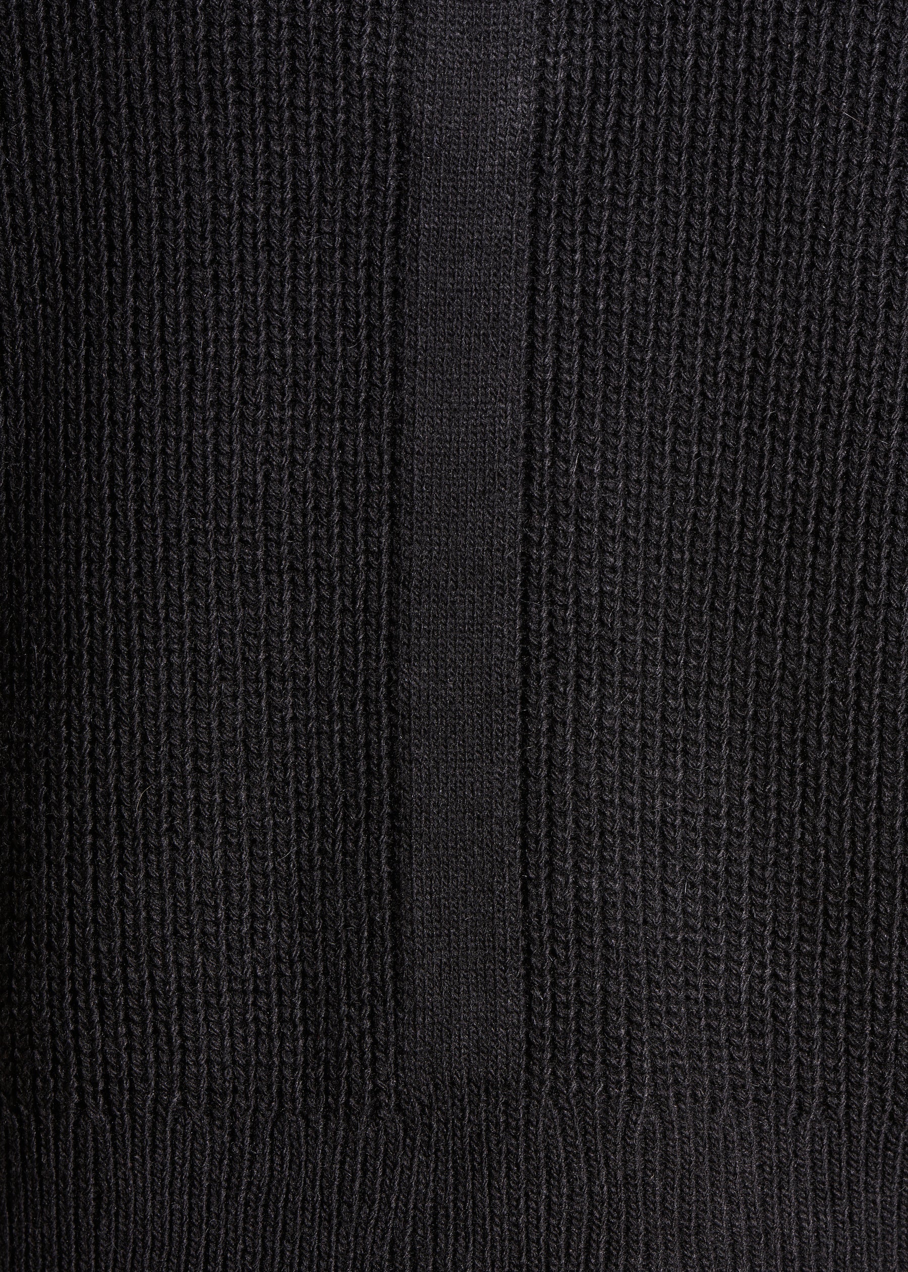 Pull noir sans manches en maille côtes perlées