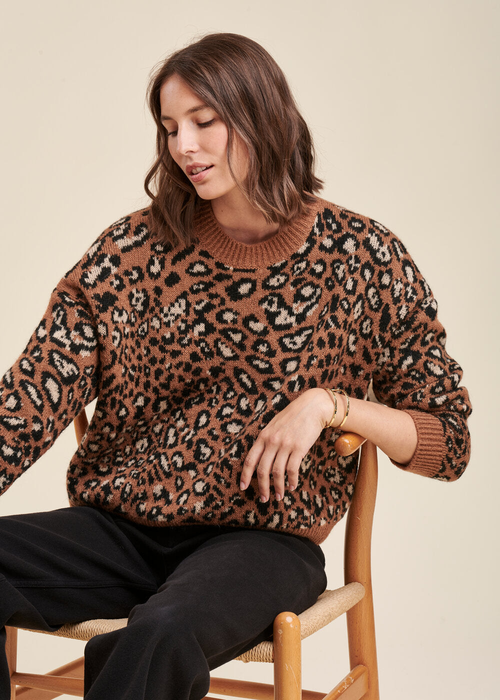 Pull jacquard peau de bête