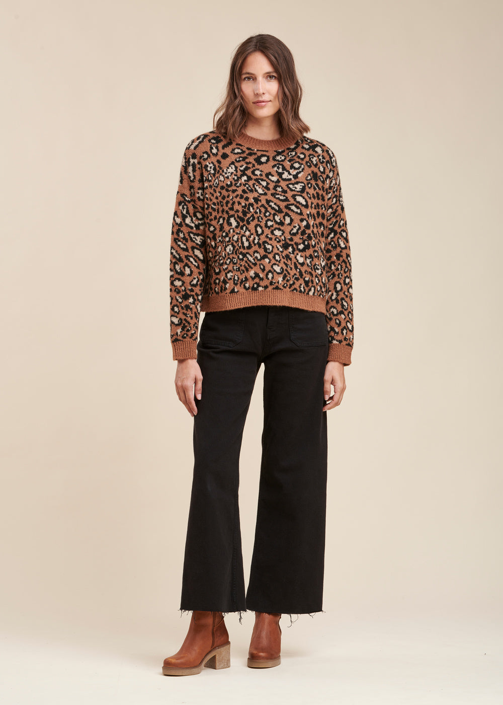 Pull jacquard peau de bête