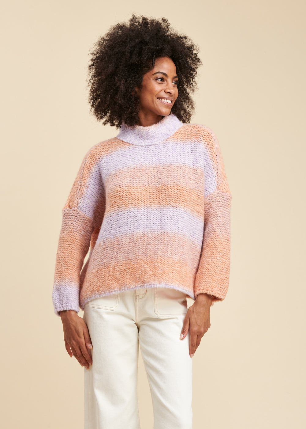 Pull oversize maille fantaisie