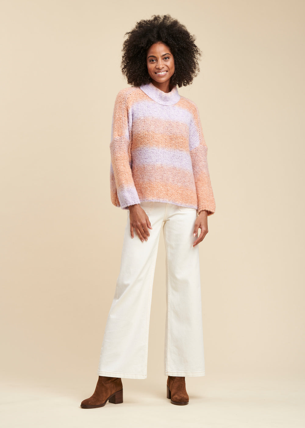 Pull oversize maille fantaisie