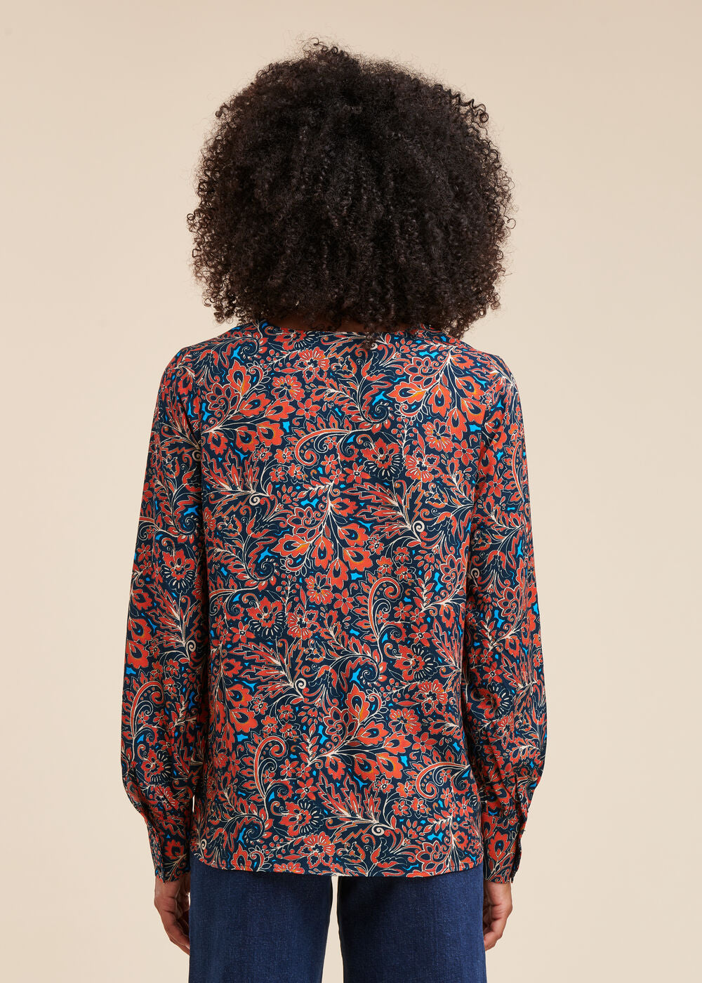 Top coupe droite à imprimé floral en viscose Ecovero