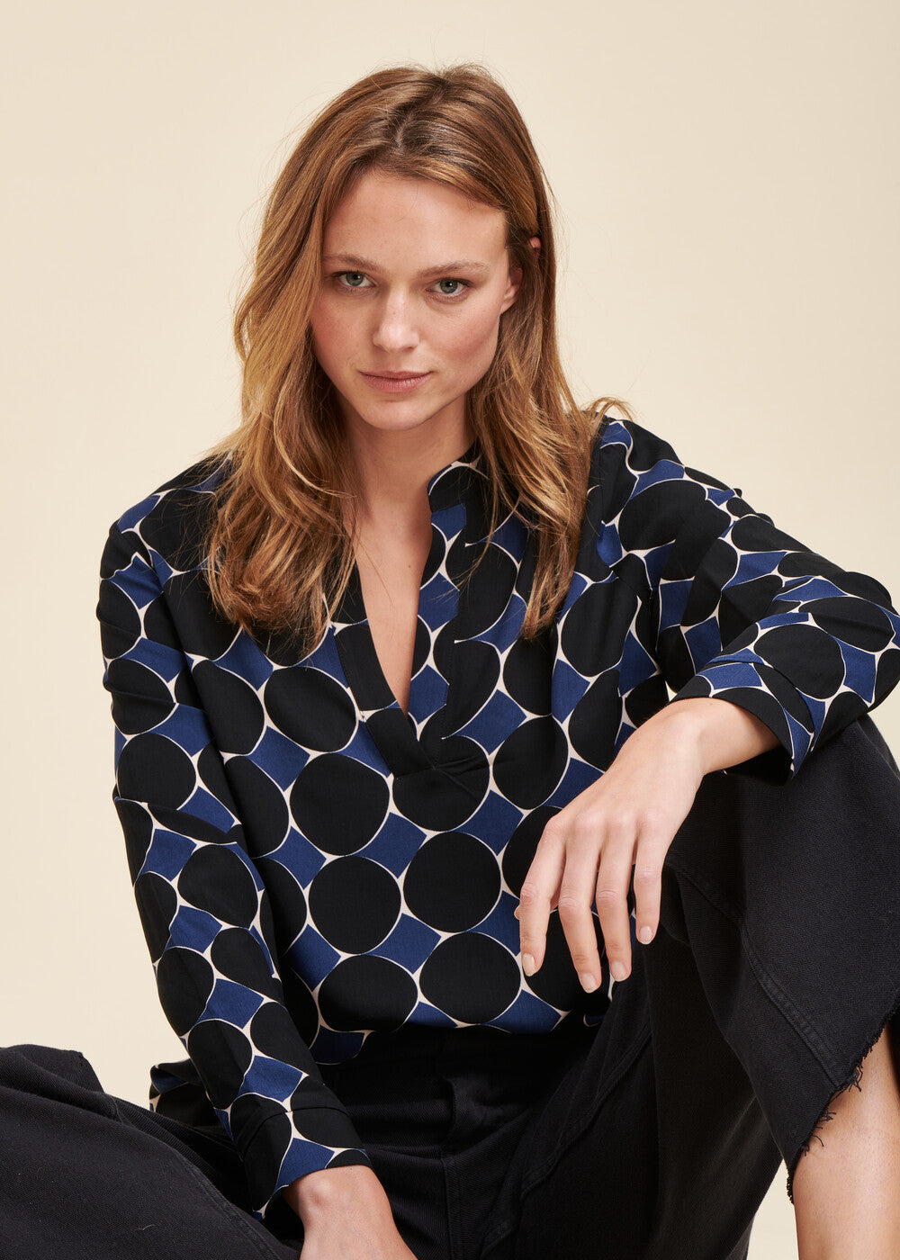 Top à imprimé graphique en viscose Ecovero