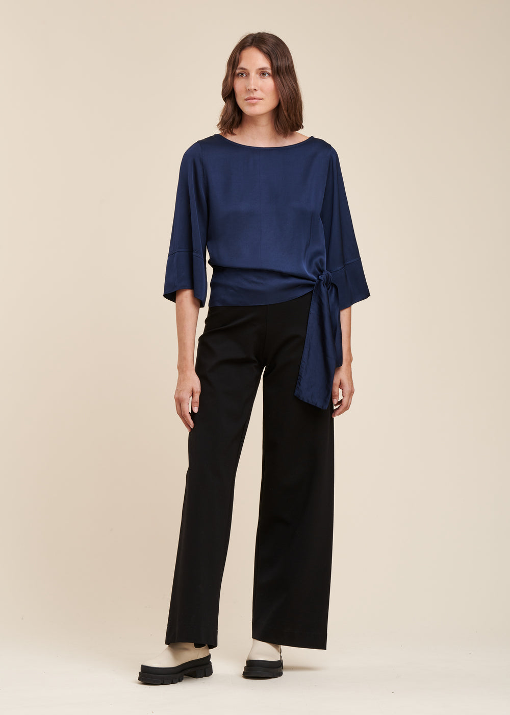 Top ample en satin de viscose