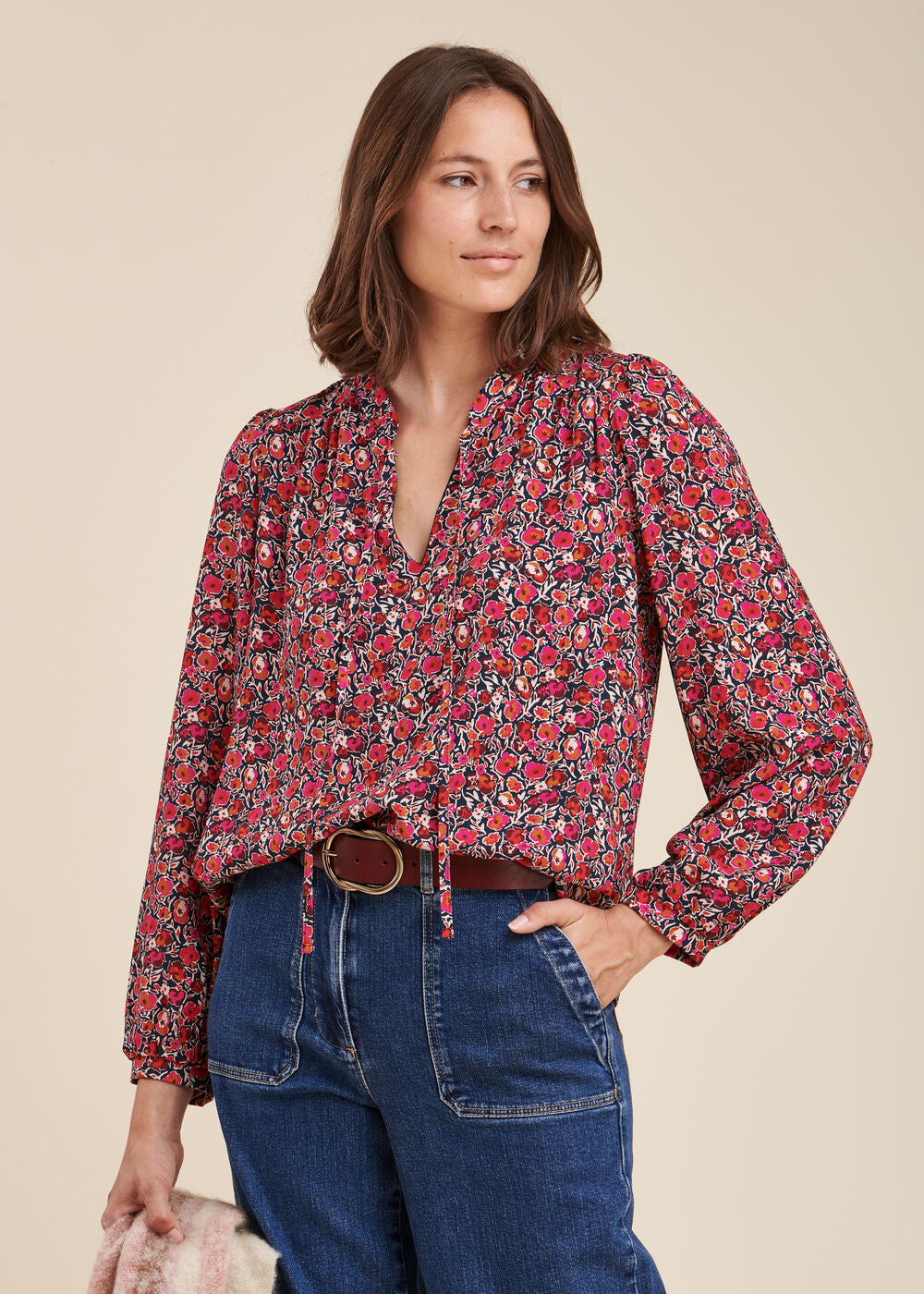 Top en viscose Ecovero à imprimé fleuri