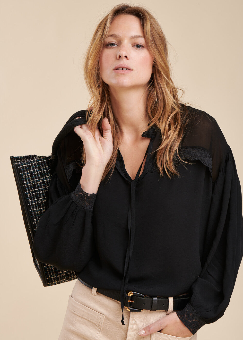 Top oversize en crêpe de viscose