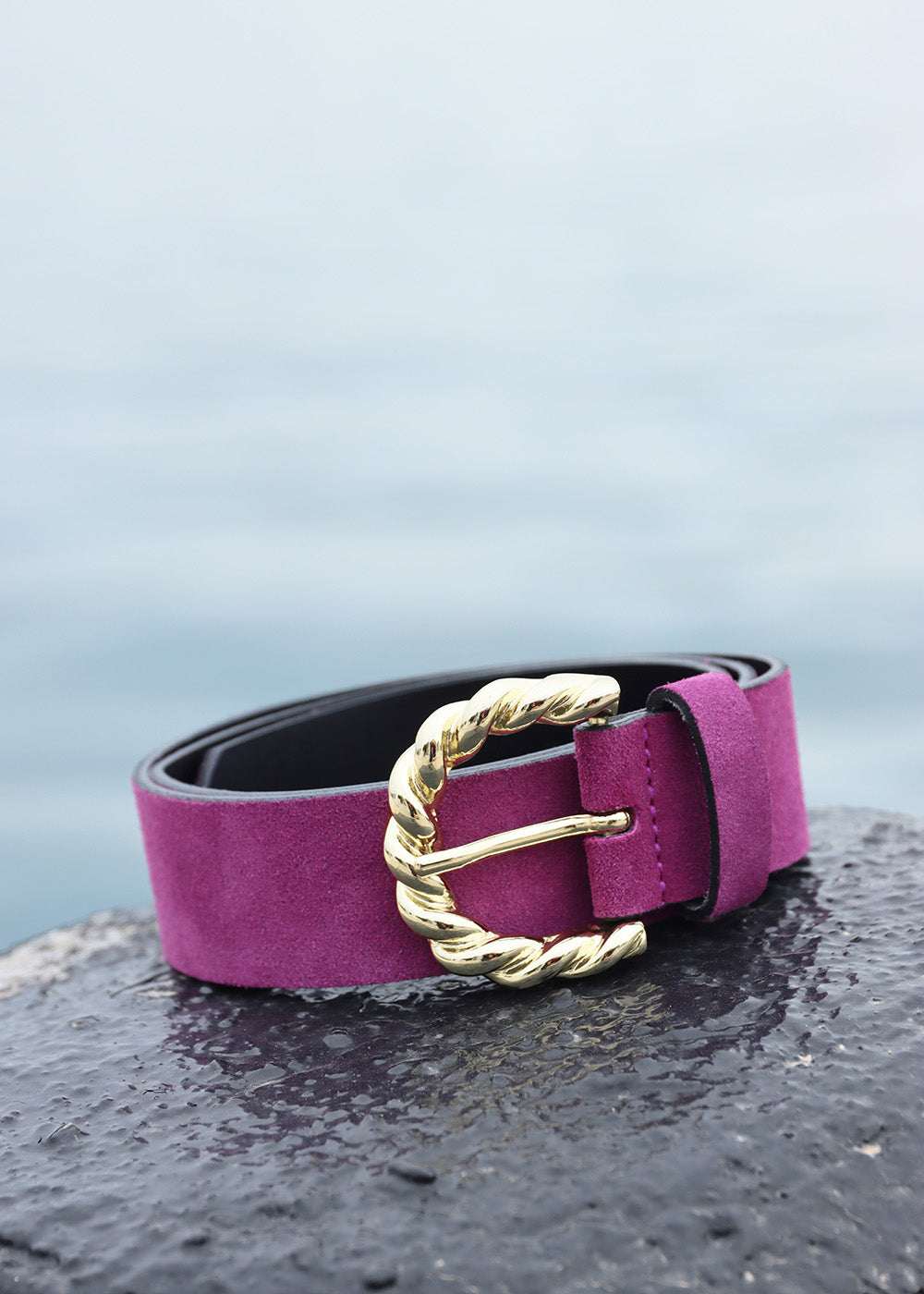 Ceinture boucle twistée violette