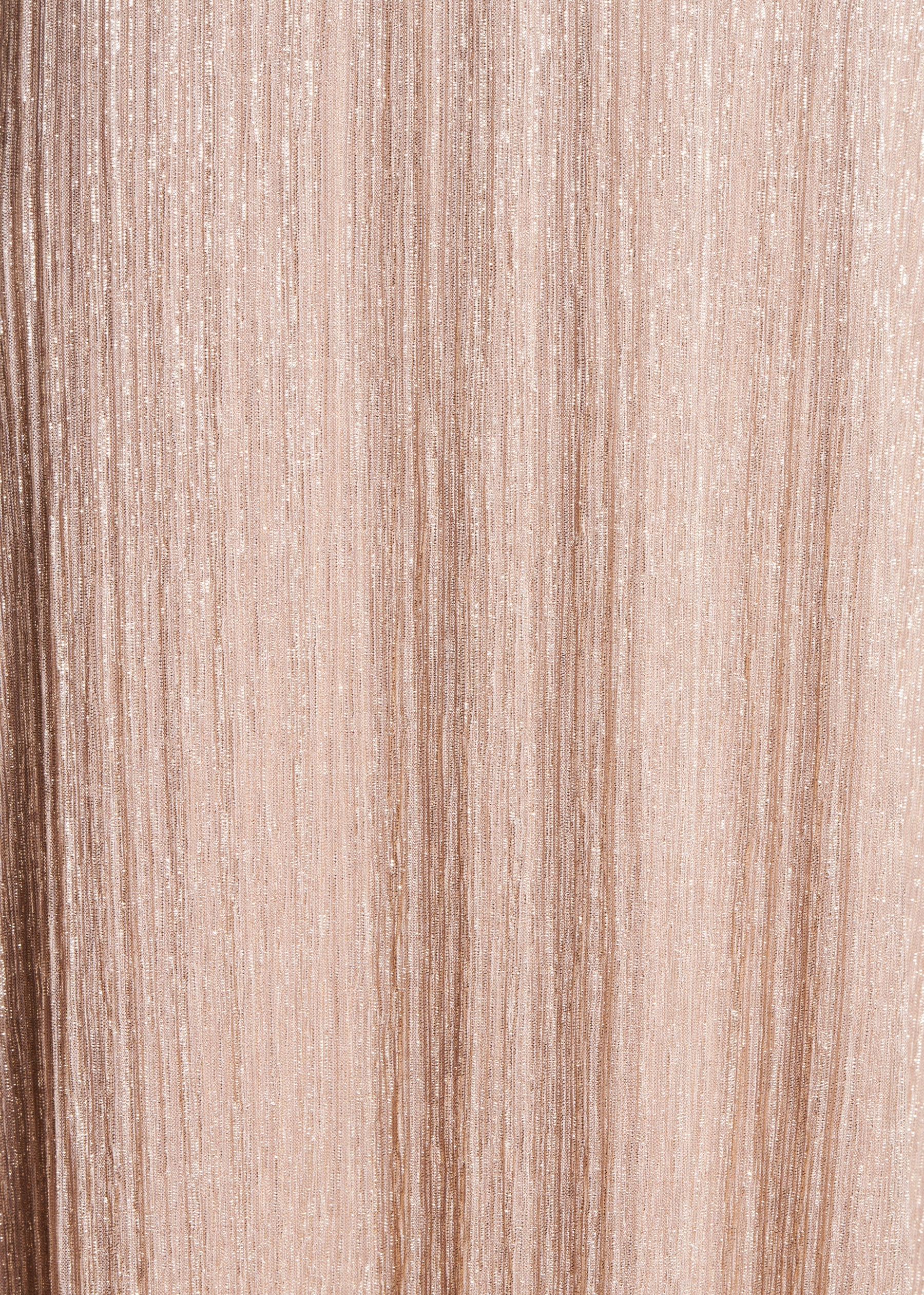 Robe mi-longue cintrée dorée à paillettes manches courtes