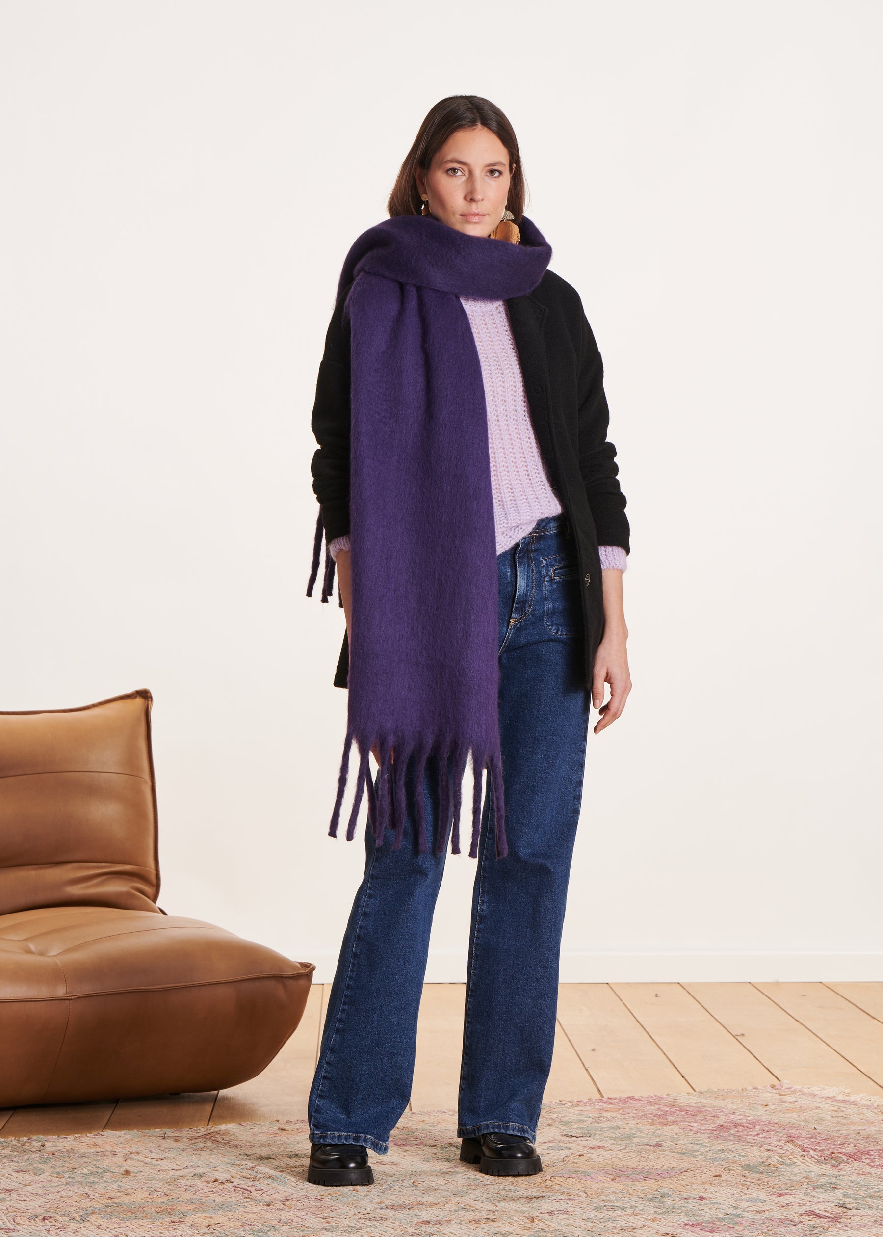 Écharpe large bicolore