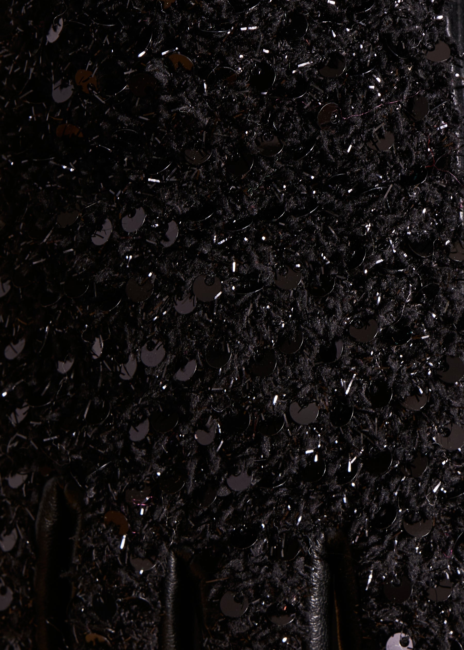 Gants noirs à paillettes