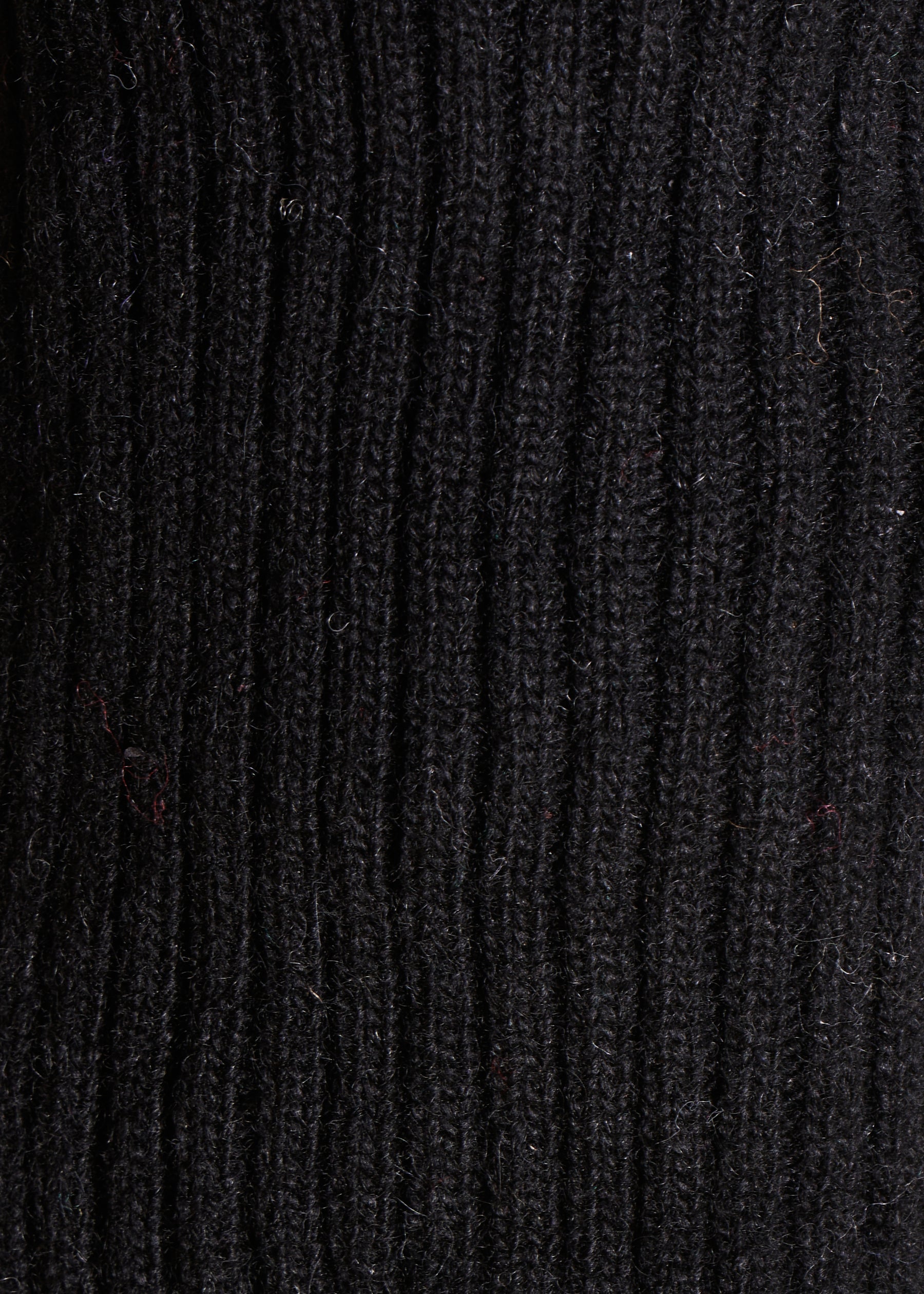 Gants noirs en laine et cuir