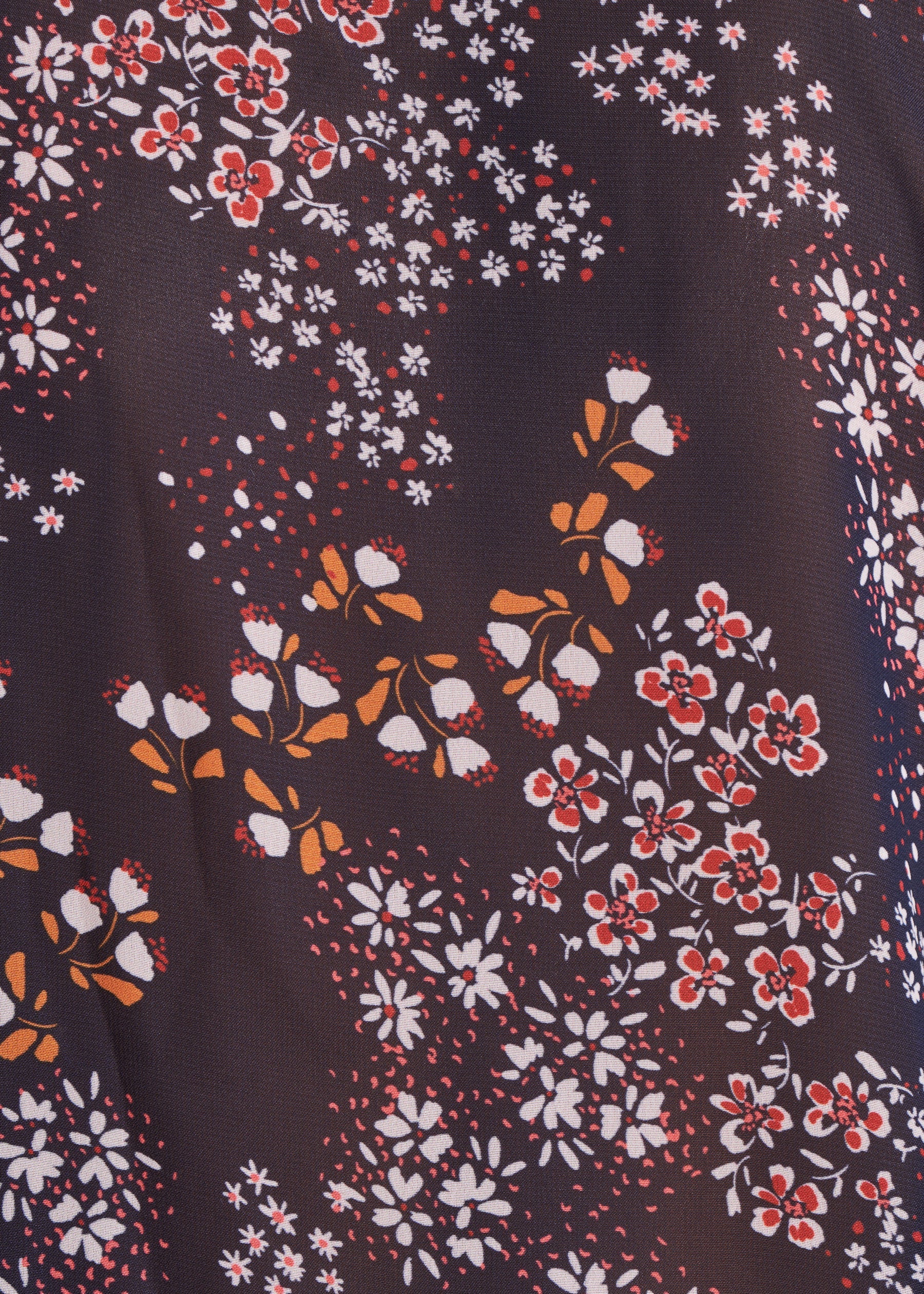 Chemisier bleu foncé en voile imprimé fleuri