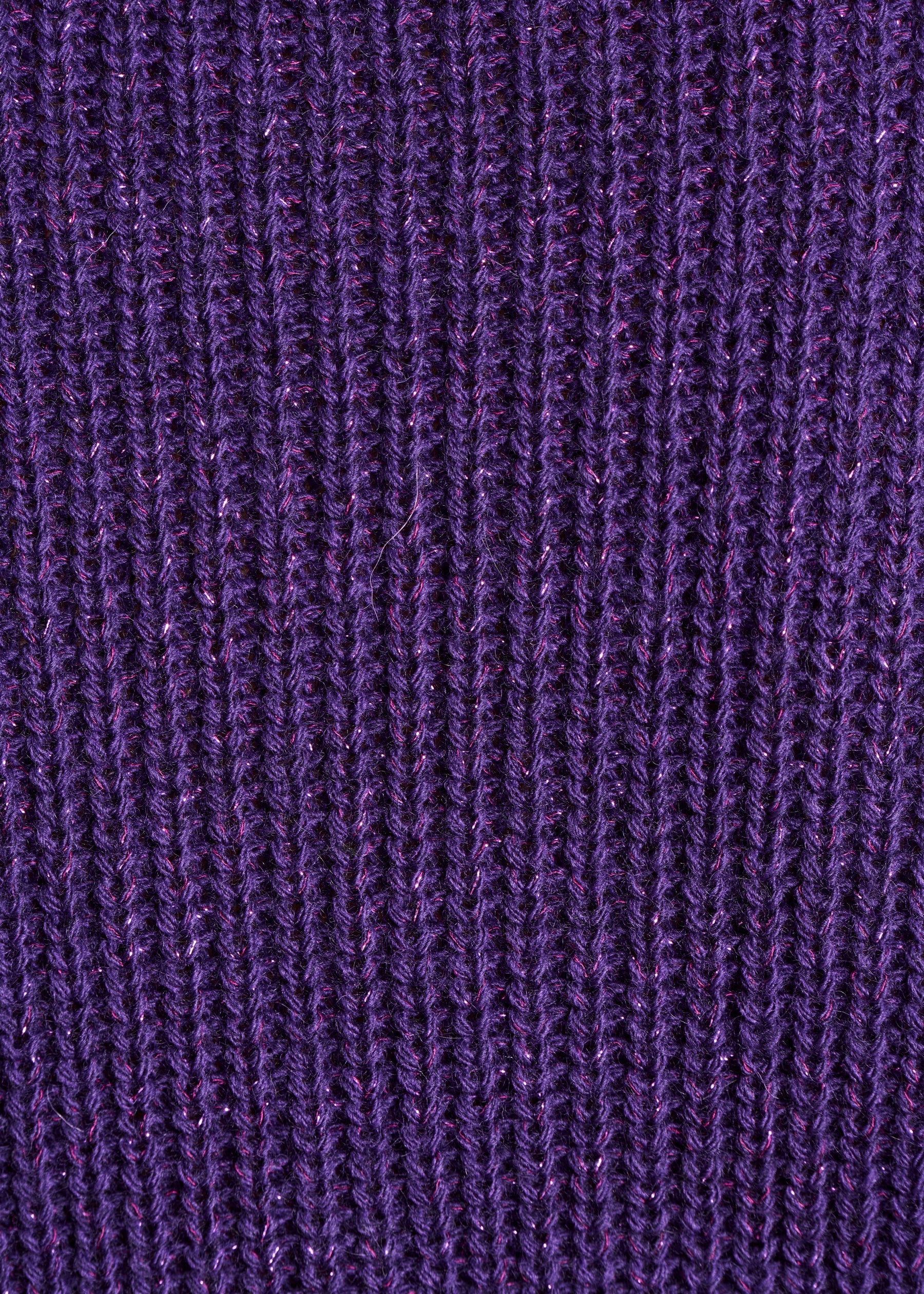 Gilet court violet en maille irisée col V
