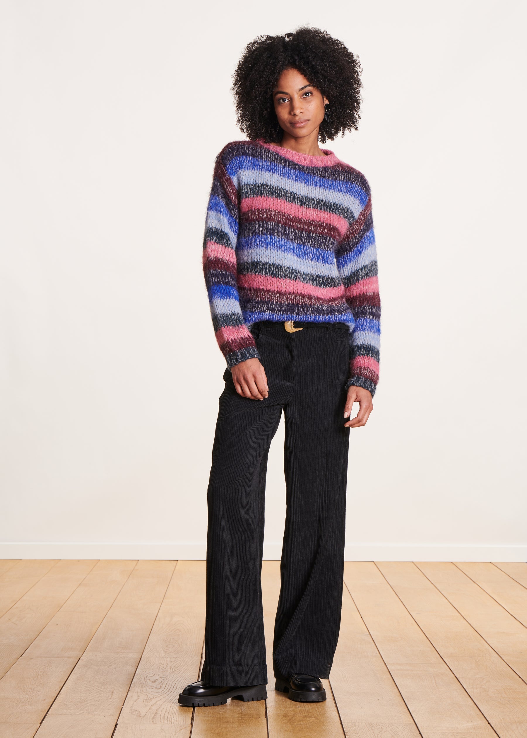 Pantalon large en velours noir