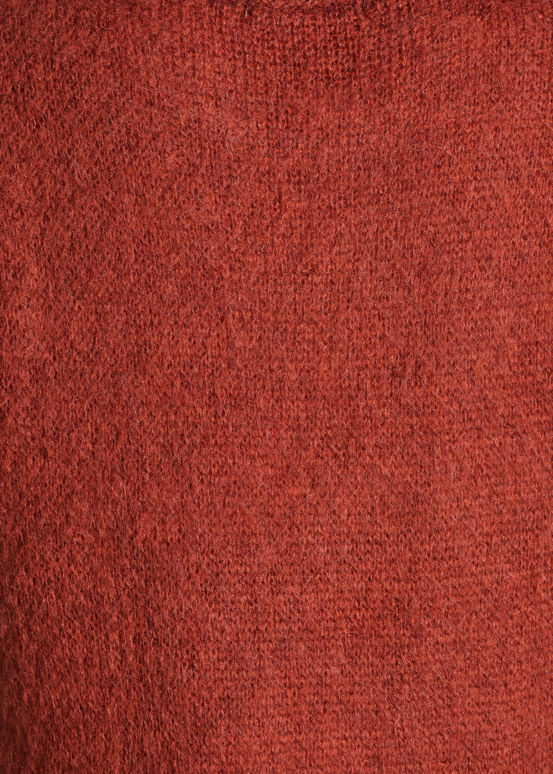 Pull droit terracotta en jacquard encolure ronde