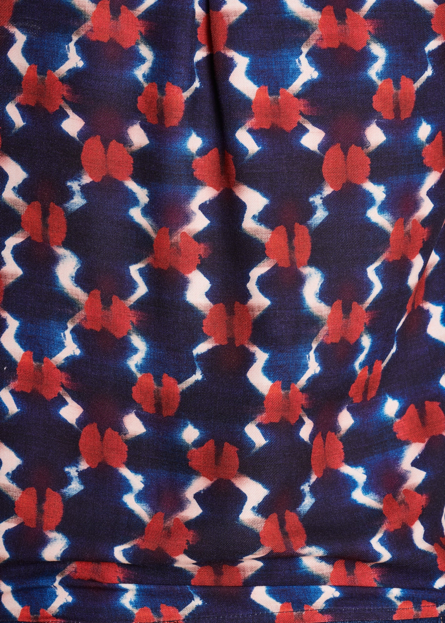 Top manches longues à imprimé bleu et rouge