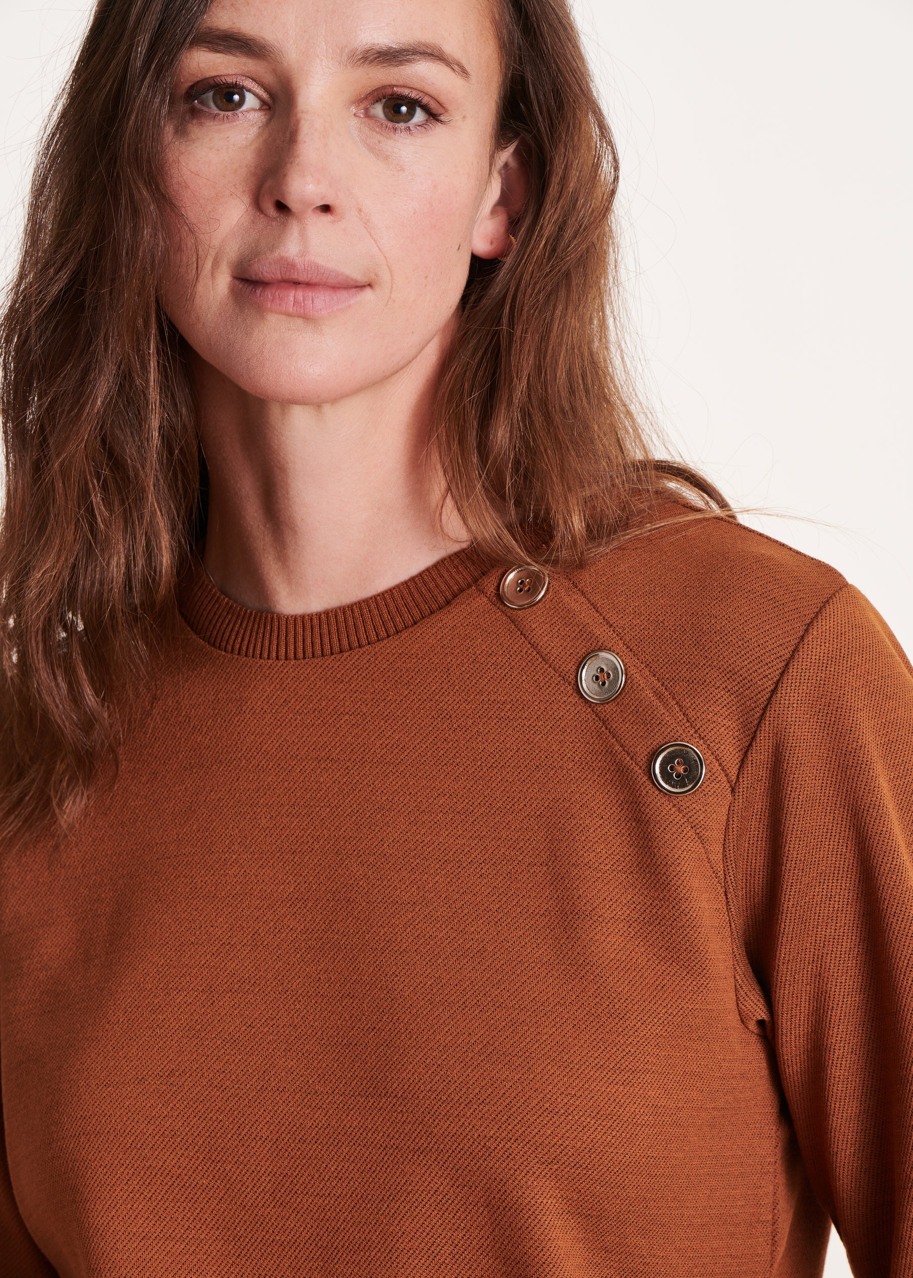 Sweatshirt manches longues terracotta