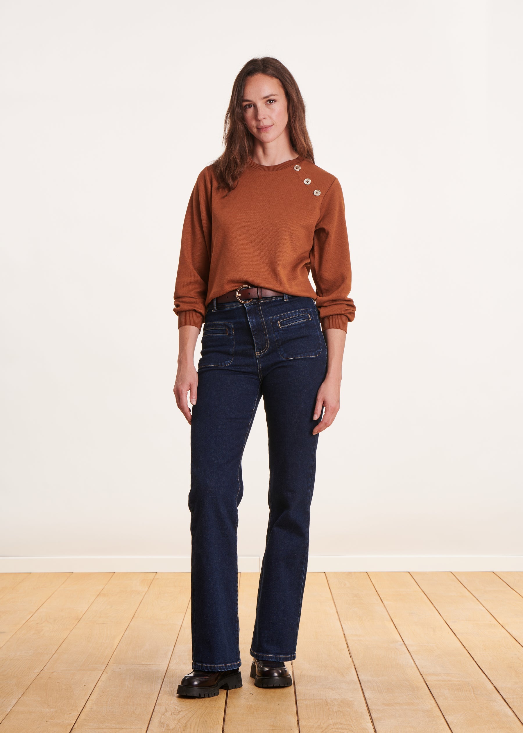Sweatshirt manches longues terracotta
