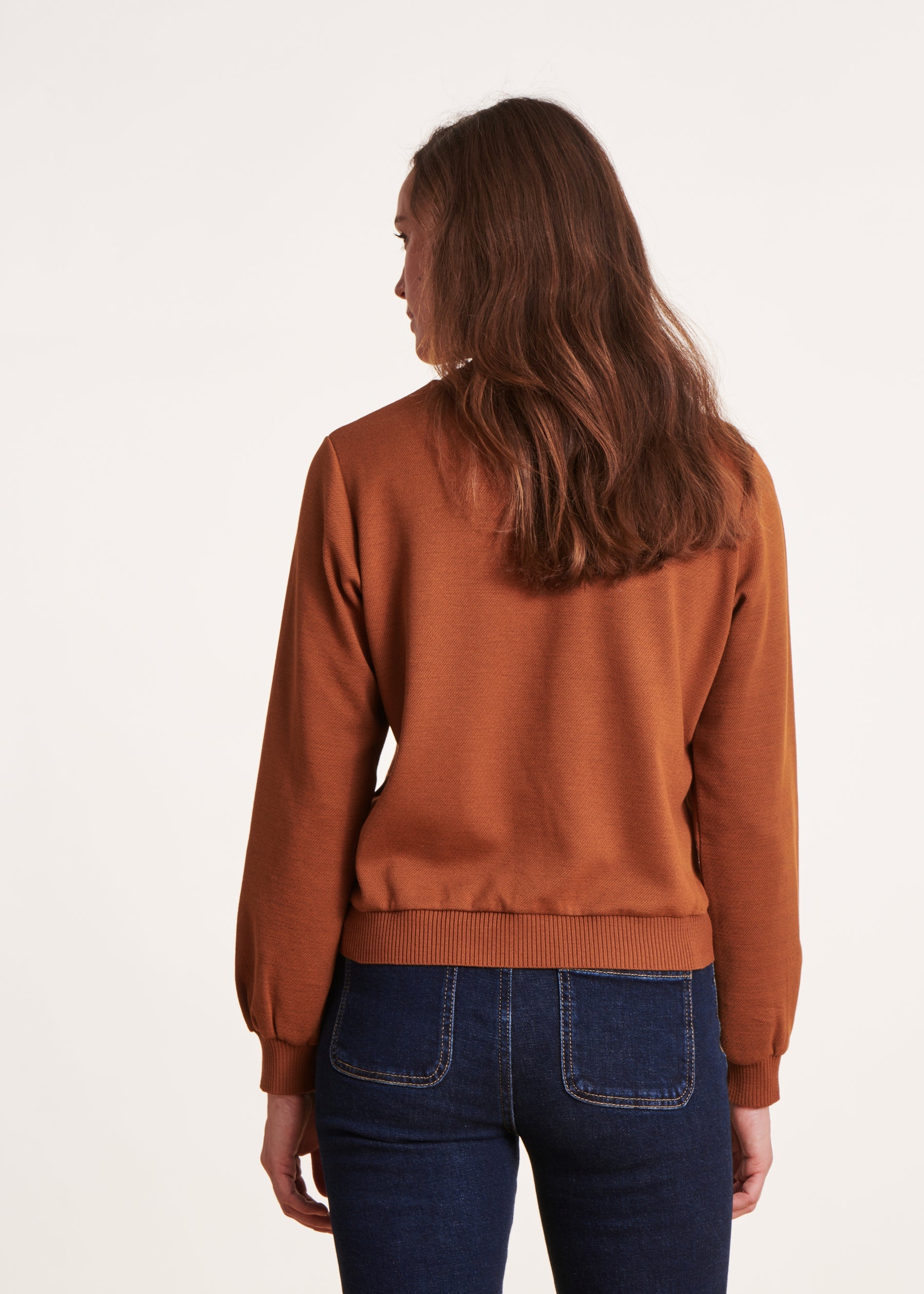Sweatshirt manches longues terracotta
