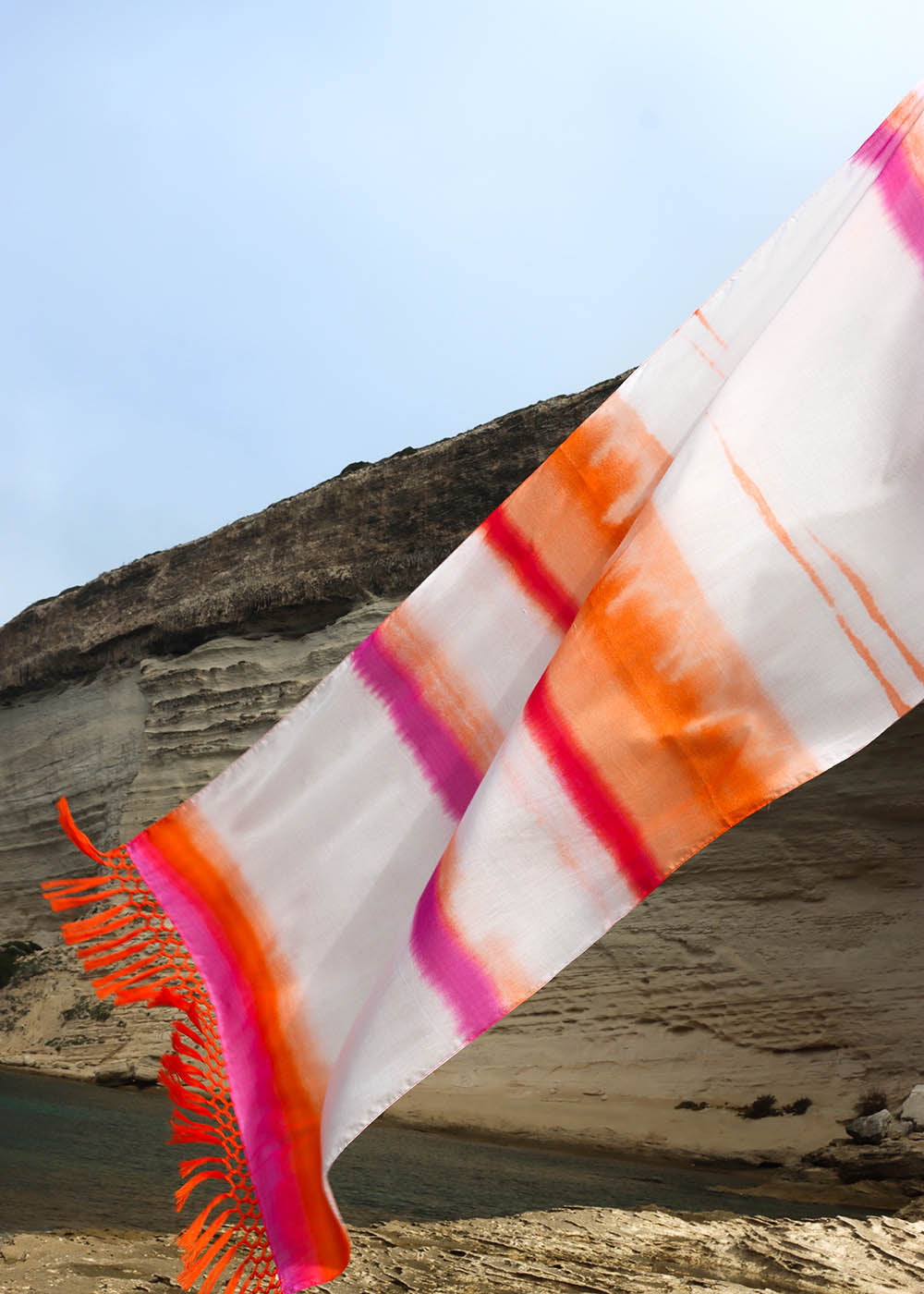 Foulard en coton rose imprimé