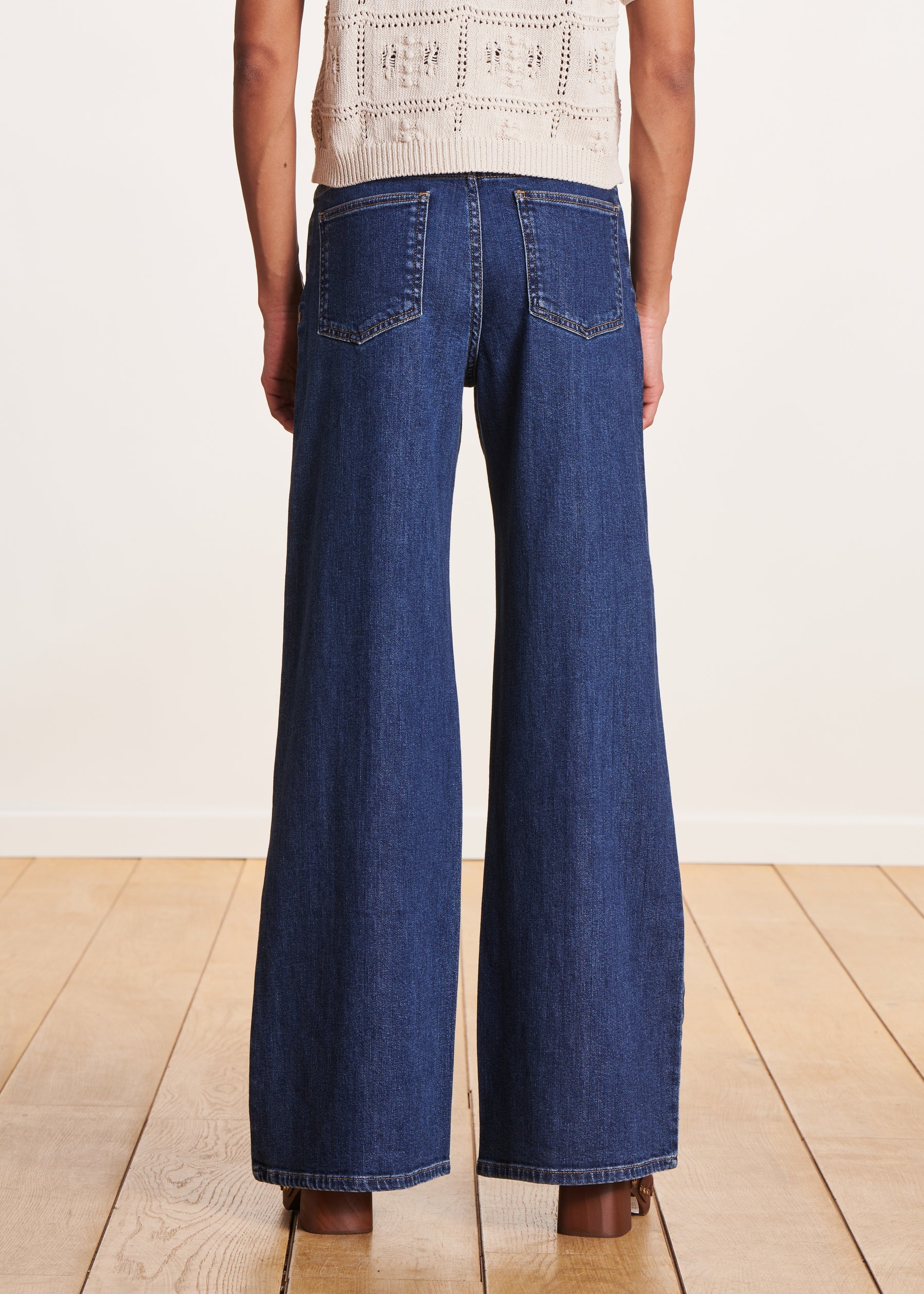 Jean large taille haute en coton biologique