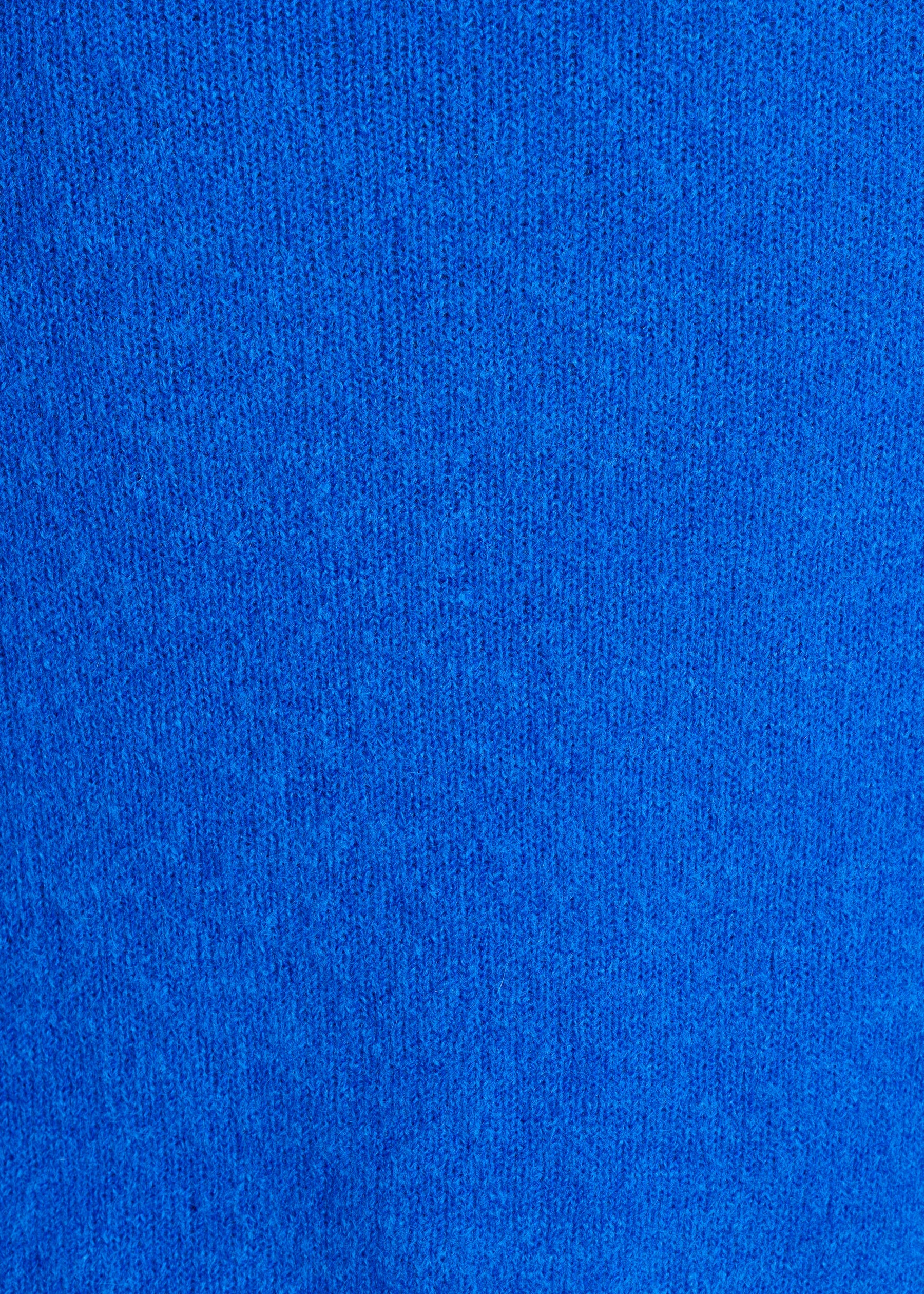 Pull bleu roi uni à manches longues et col rond