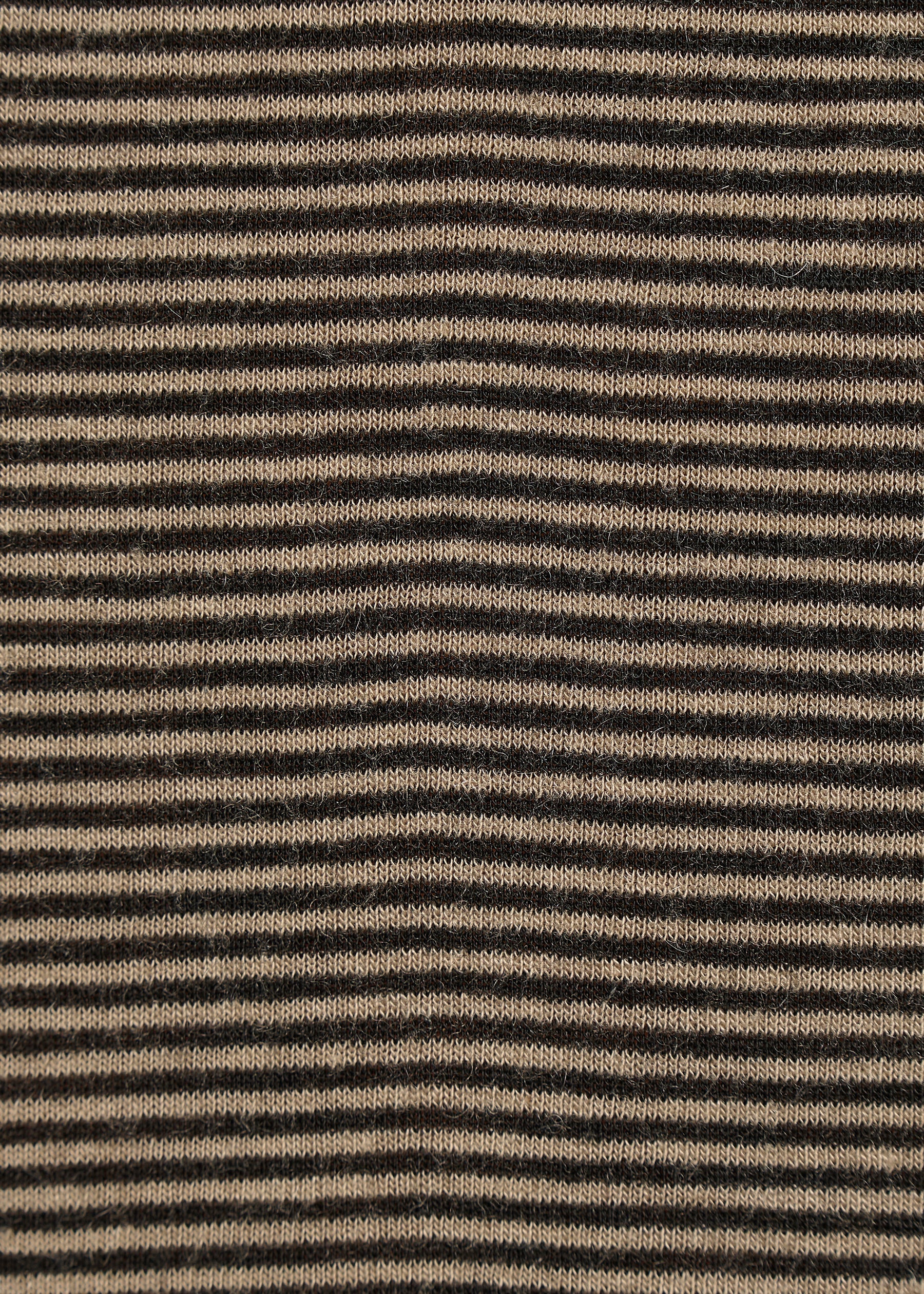 T-shirt taupe à fines rayures manches longues - NOIR / TAUPE#couleur_NOIR / TAUPE