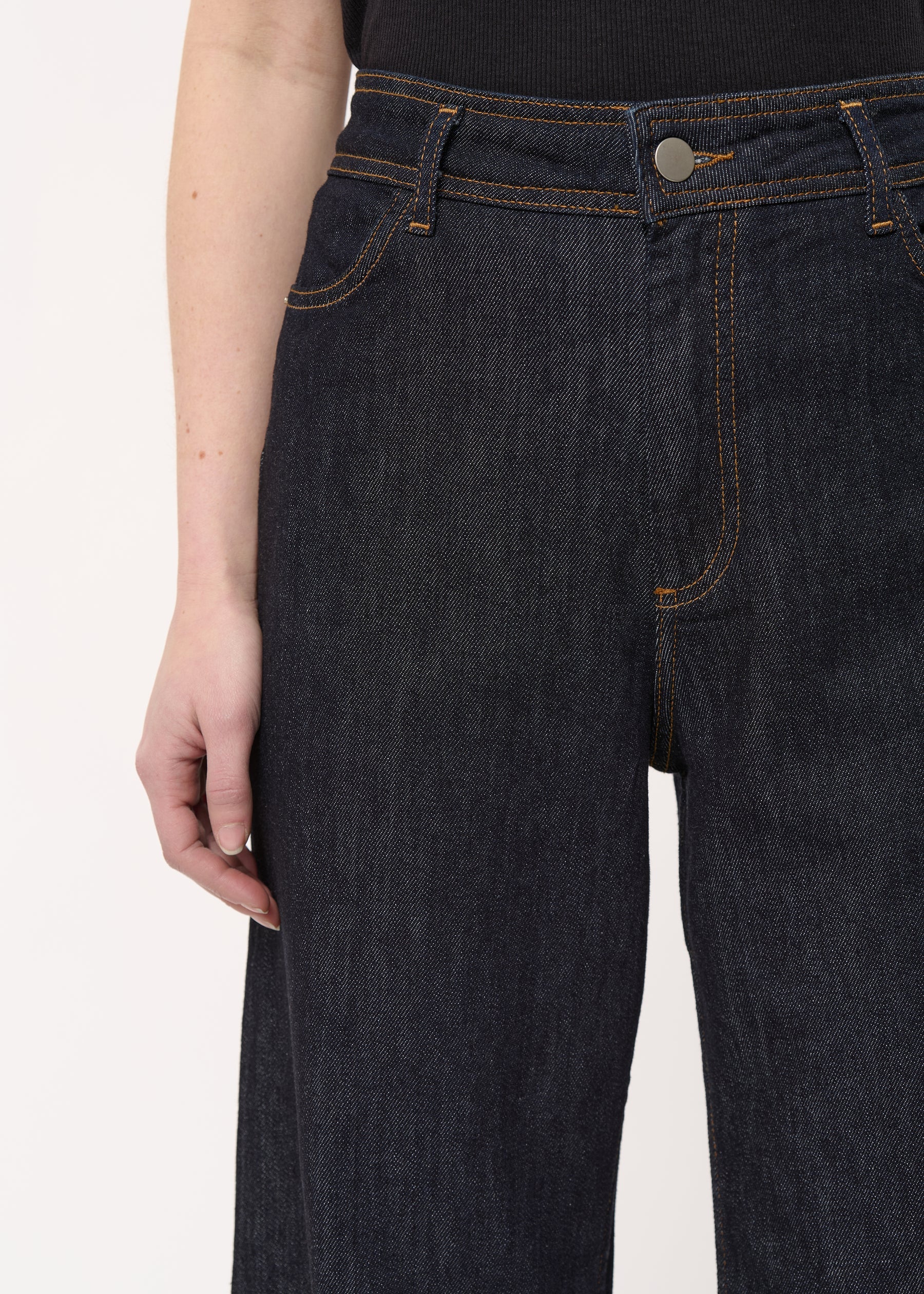 Jean flare taille haute brut en coton biologique - BRUT#couleur_BRUT