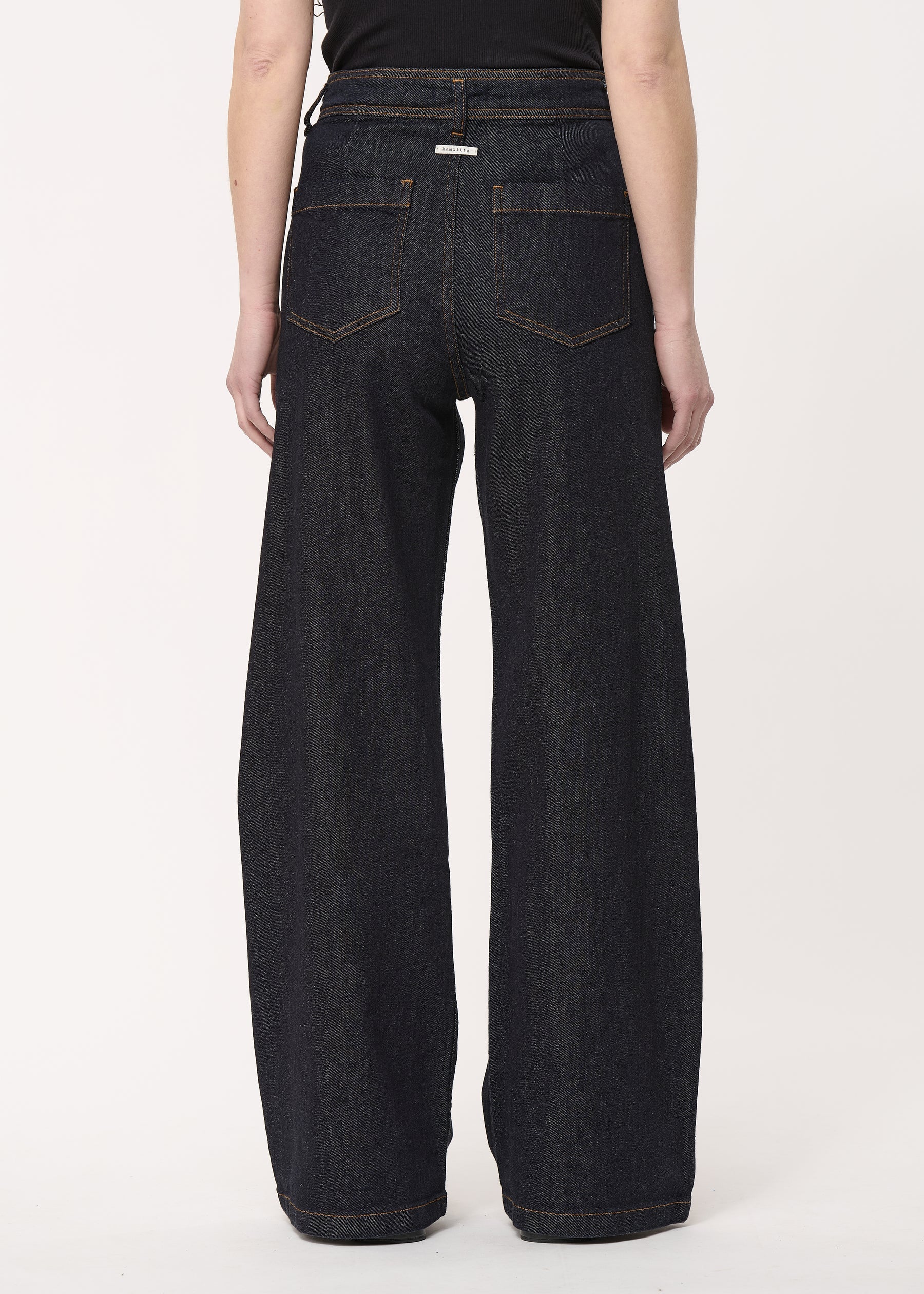 Jean flare taille haute brut en coton biologique - BRUT#couleur_BRUT