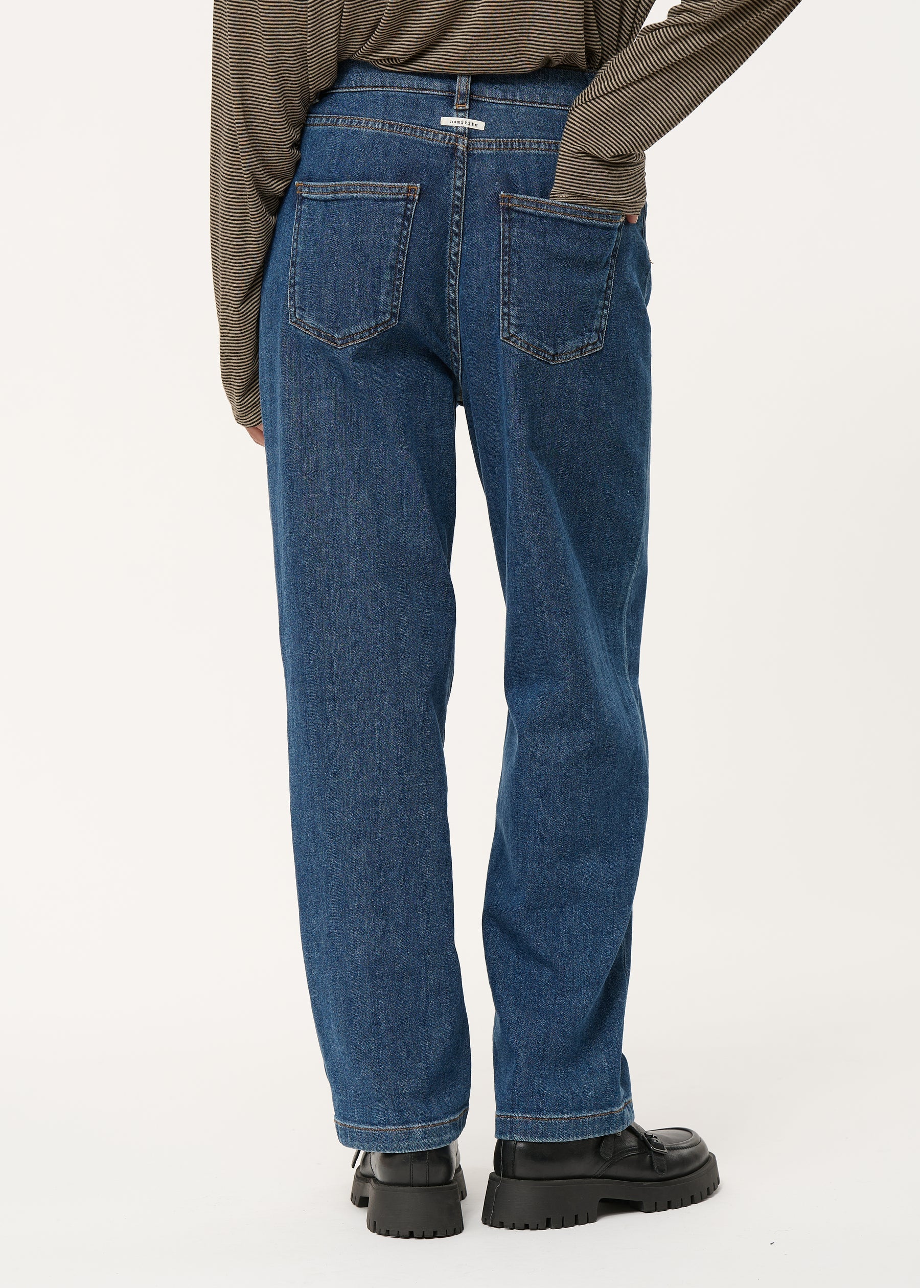 Jean mom bleu medium en coton biologique - MEDIUM#couleur_MEDIUM