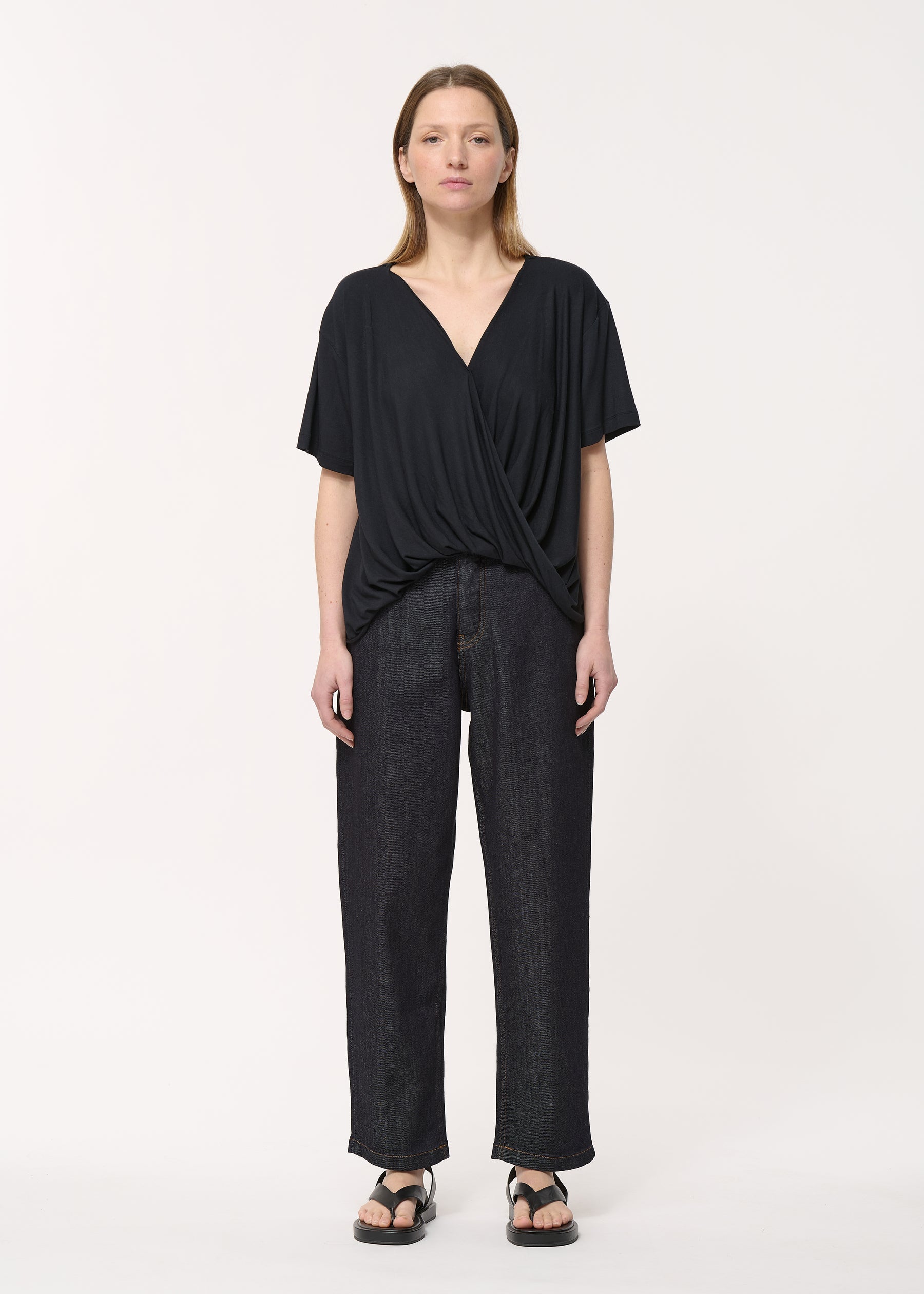 Jean mom taille haut en coton biologique - BRUT#couleur_BRUT