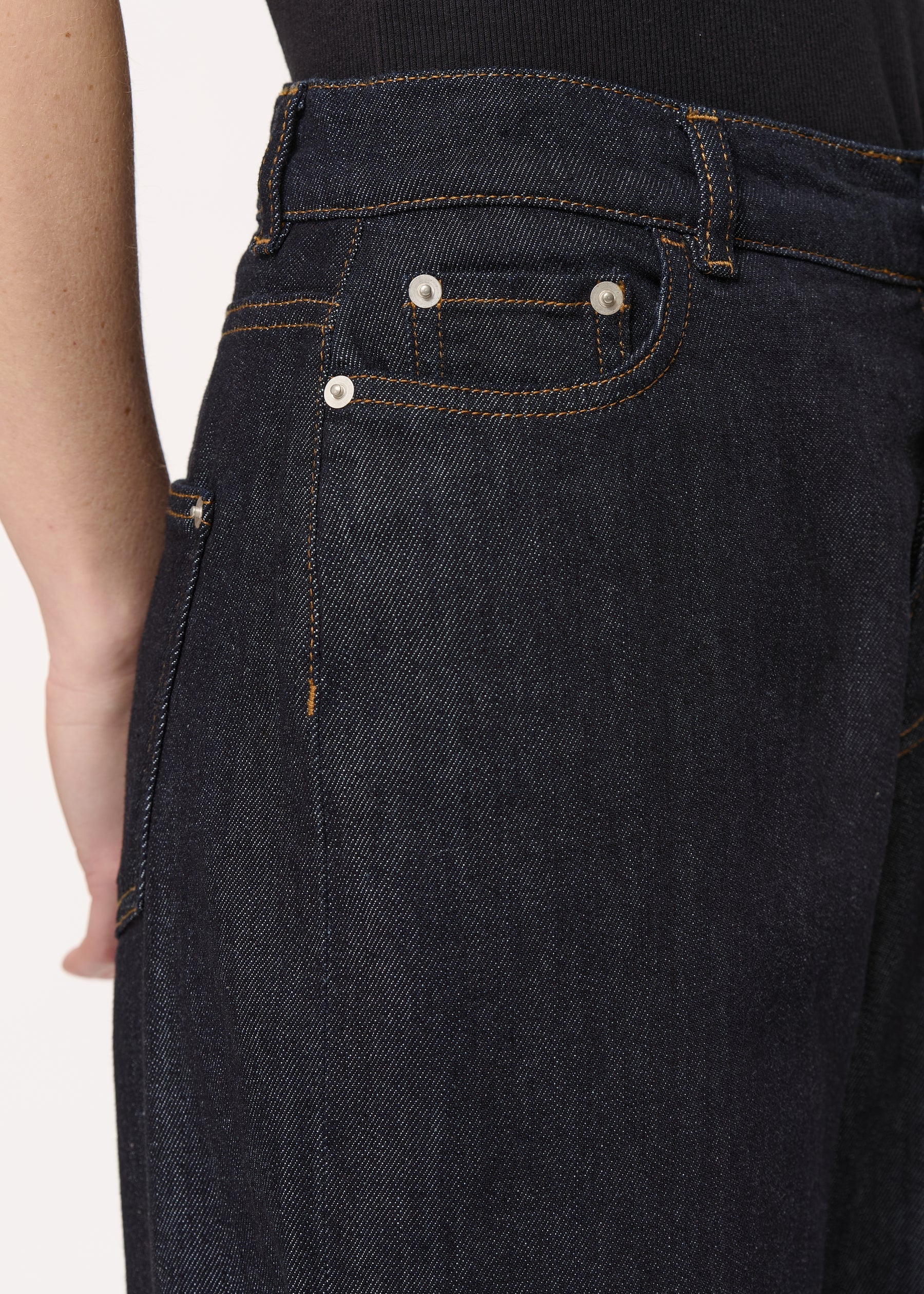 Jean mom taille haut en coton biologique - BRUT#couleur_BRUT