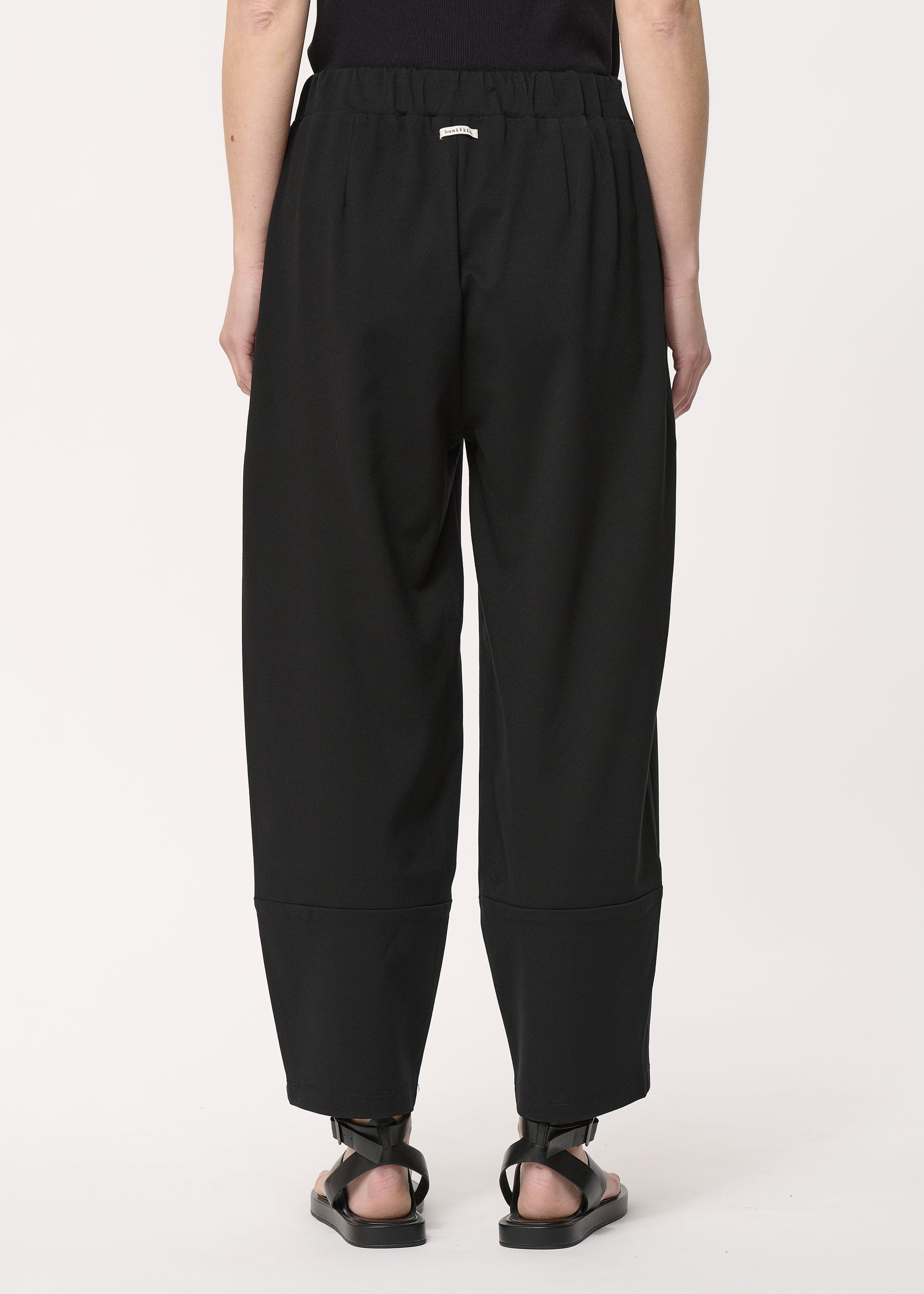 Pantalon noir 7/8ème taille haute en jersey stretch - NOIR#couleur_NOIR