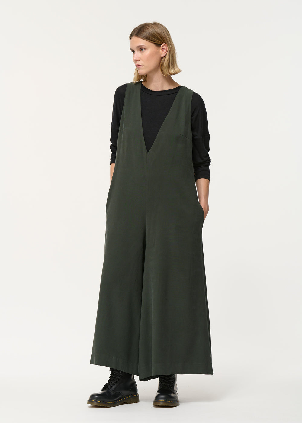 Combinaison verte oversize longueur 7/8ème - FORET#couleur_FORET