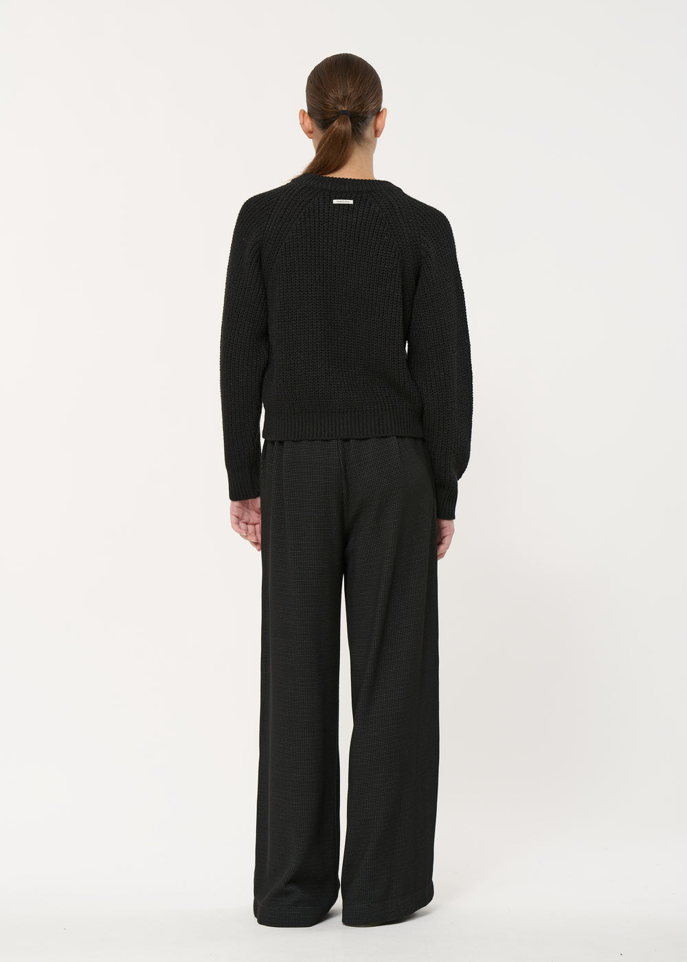 Gilet noir épais à torsades graphiques - NOIR#couleur_NOIR