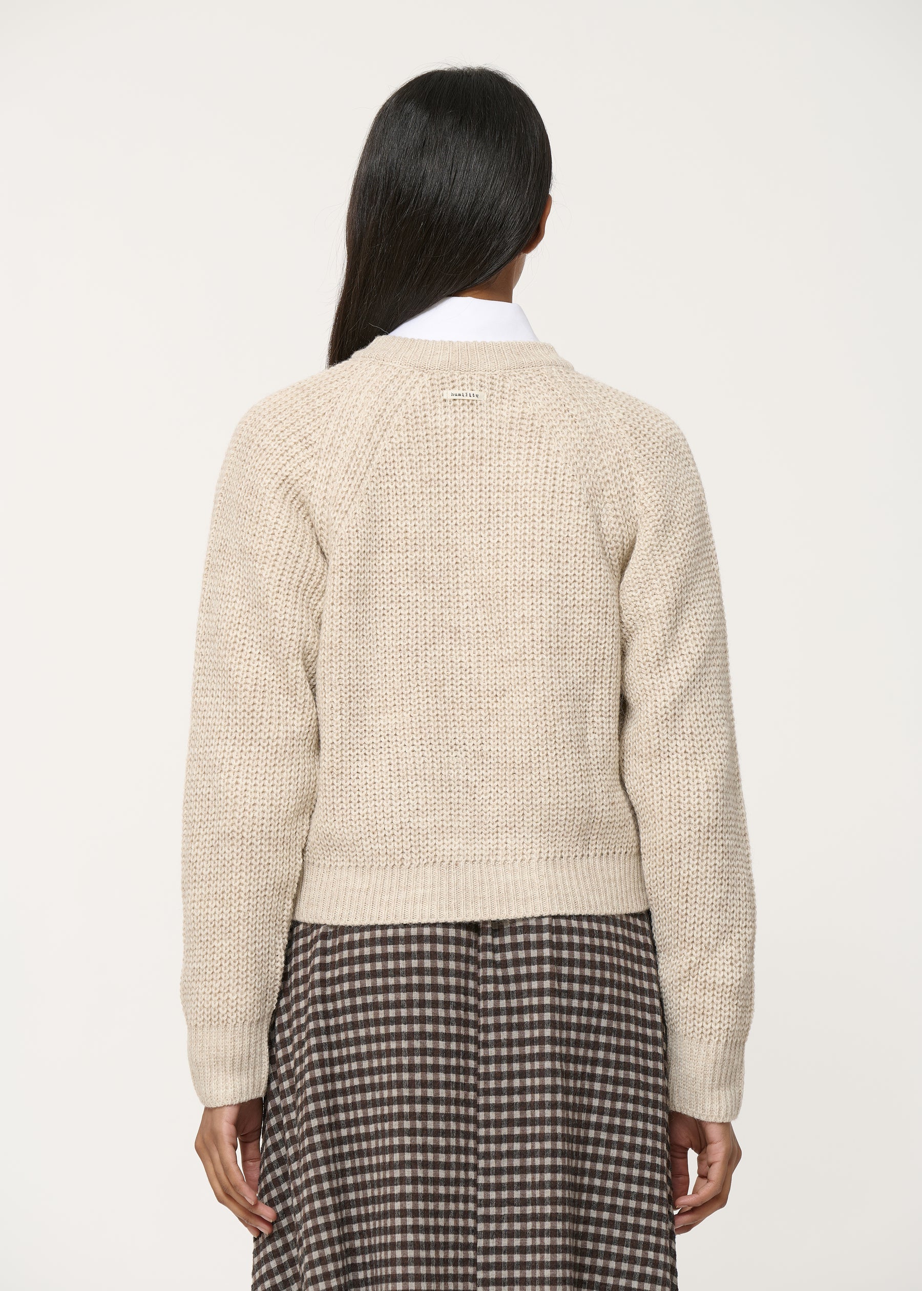 Gilet beige épais à torsades graphiques - MASTIC#couleur_MASTIC