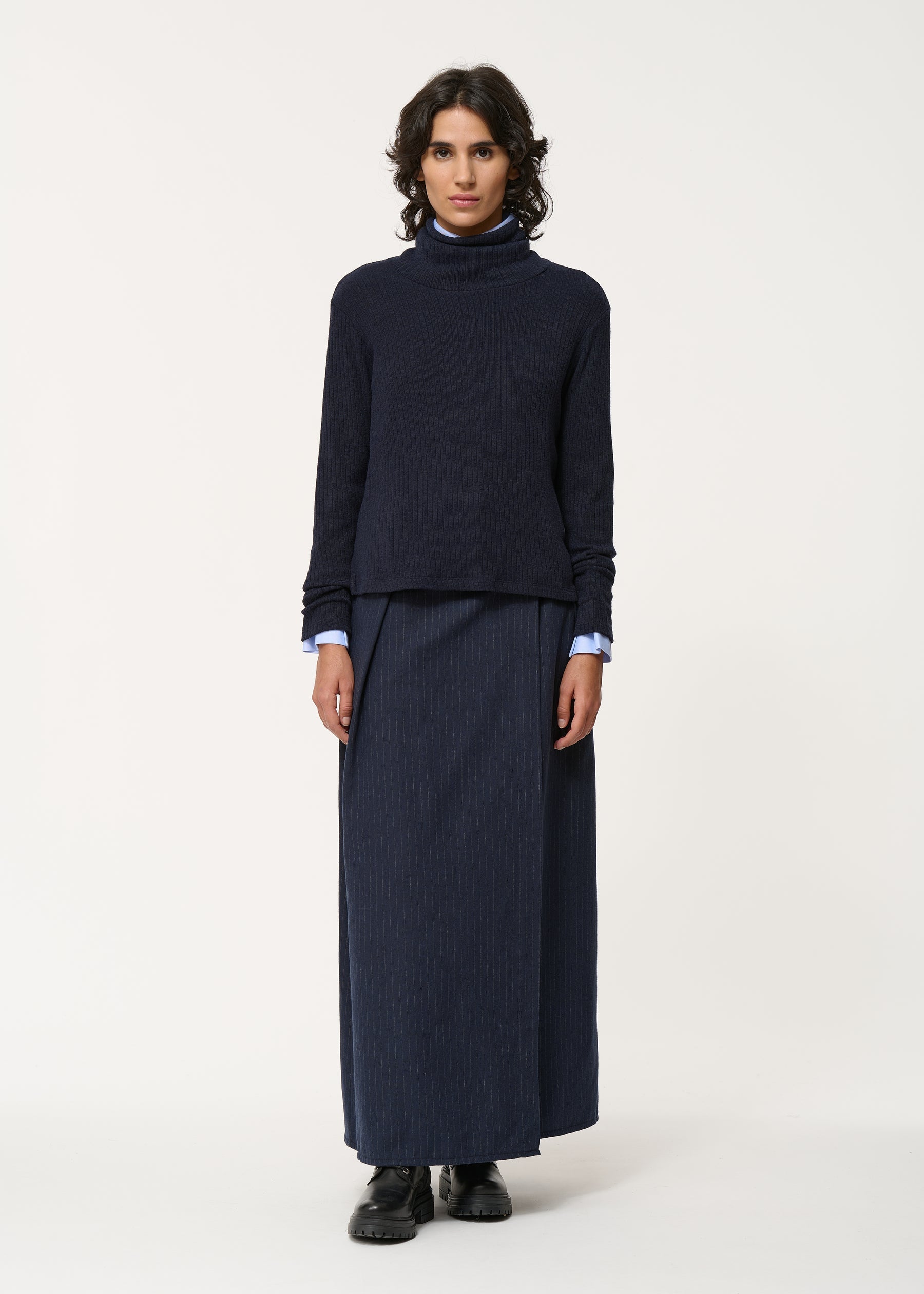 Jupe COS Bleu Marine - Laine - Taille 10 (36) - Coupe A-Line - Poches Argent