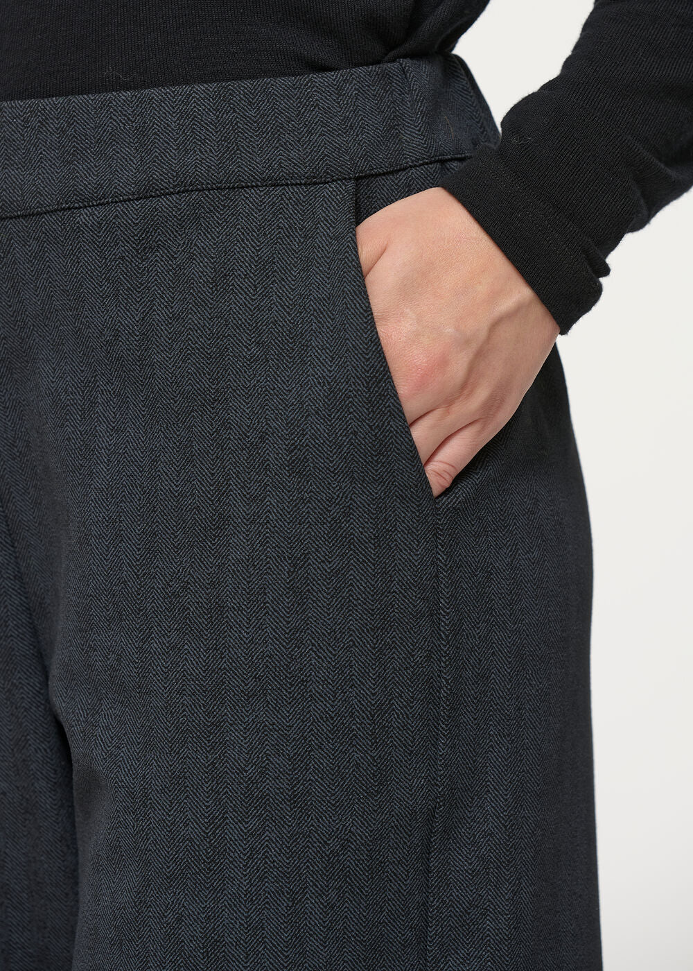 Pantalon large gris foncé à chevrons - ANTHRACITE#couleur_ANTHRACITE